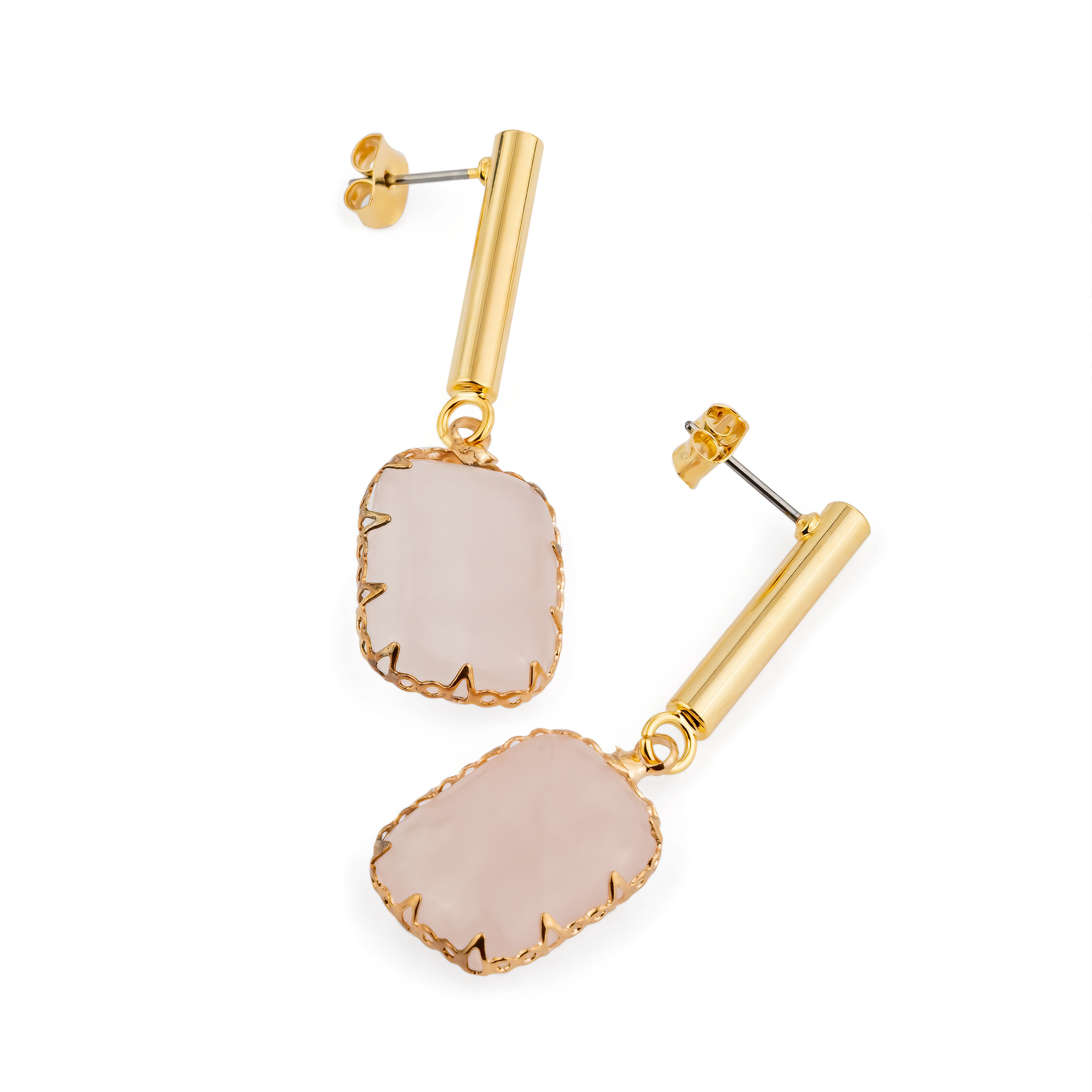 earrings with pink stones