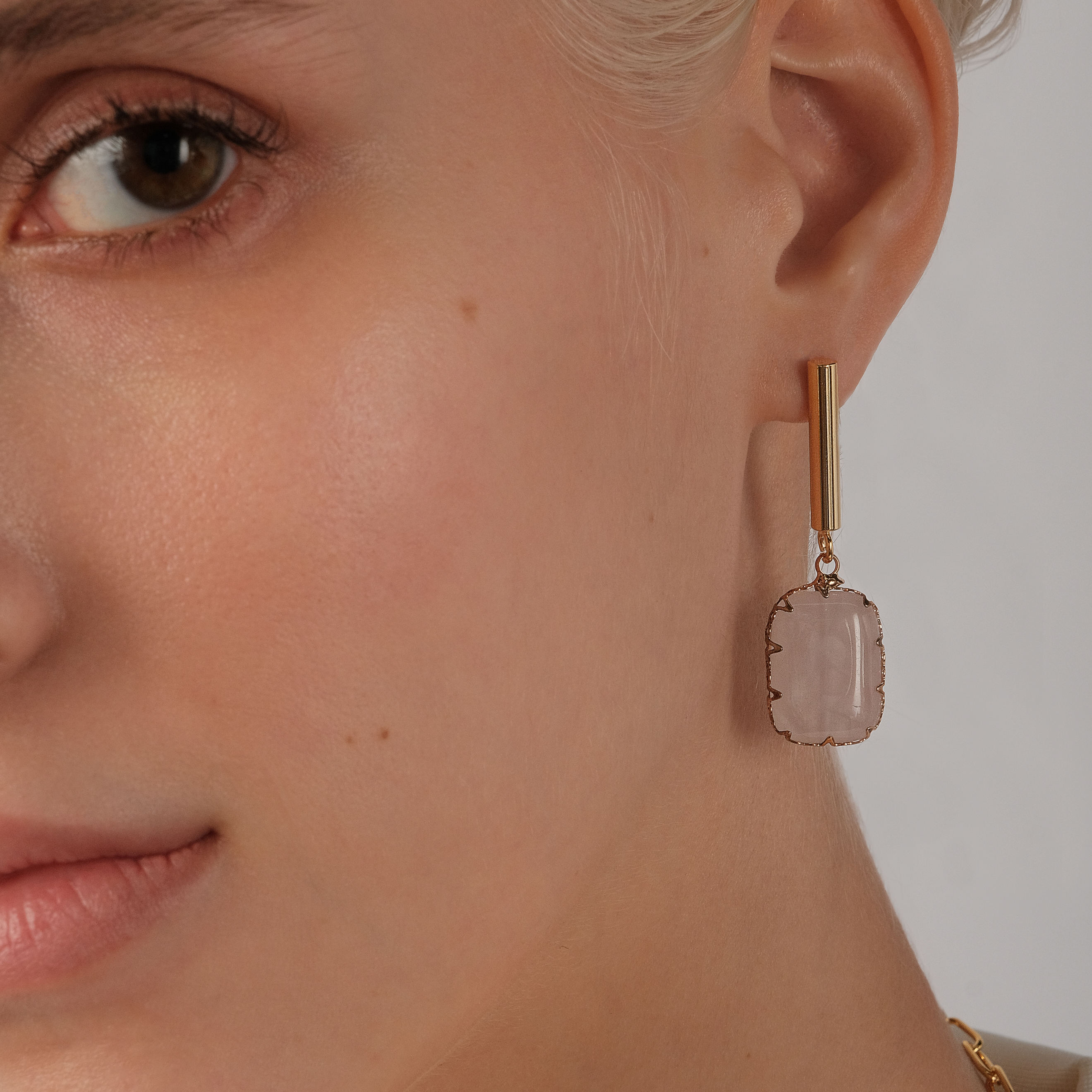 earrings with pink stones