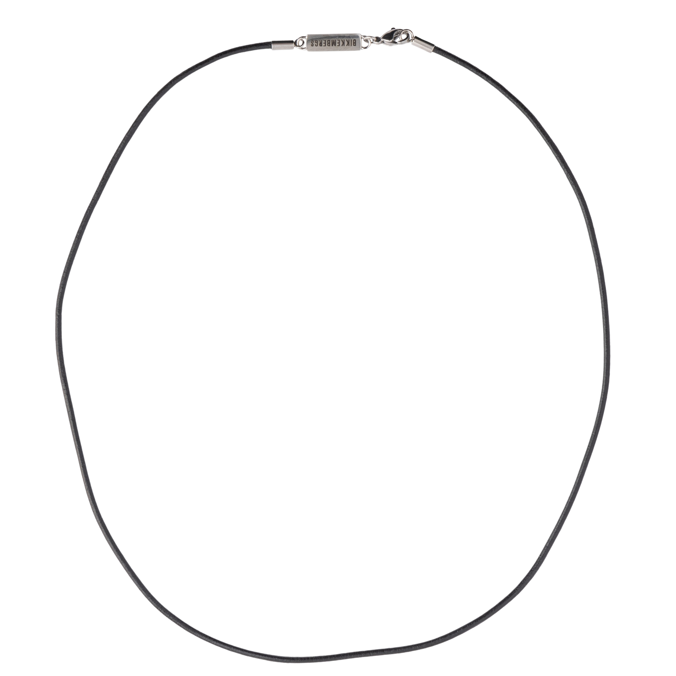 316L stainless steel necklace with waxed leather lace. Length: 50 cm .