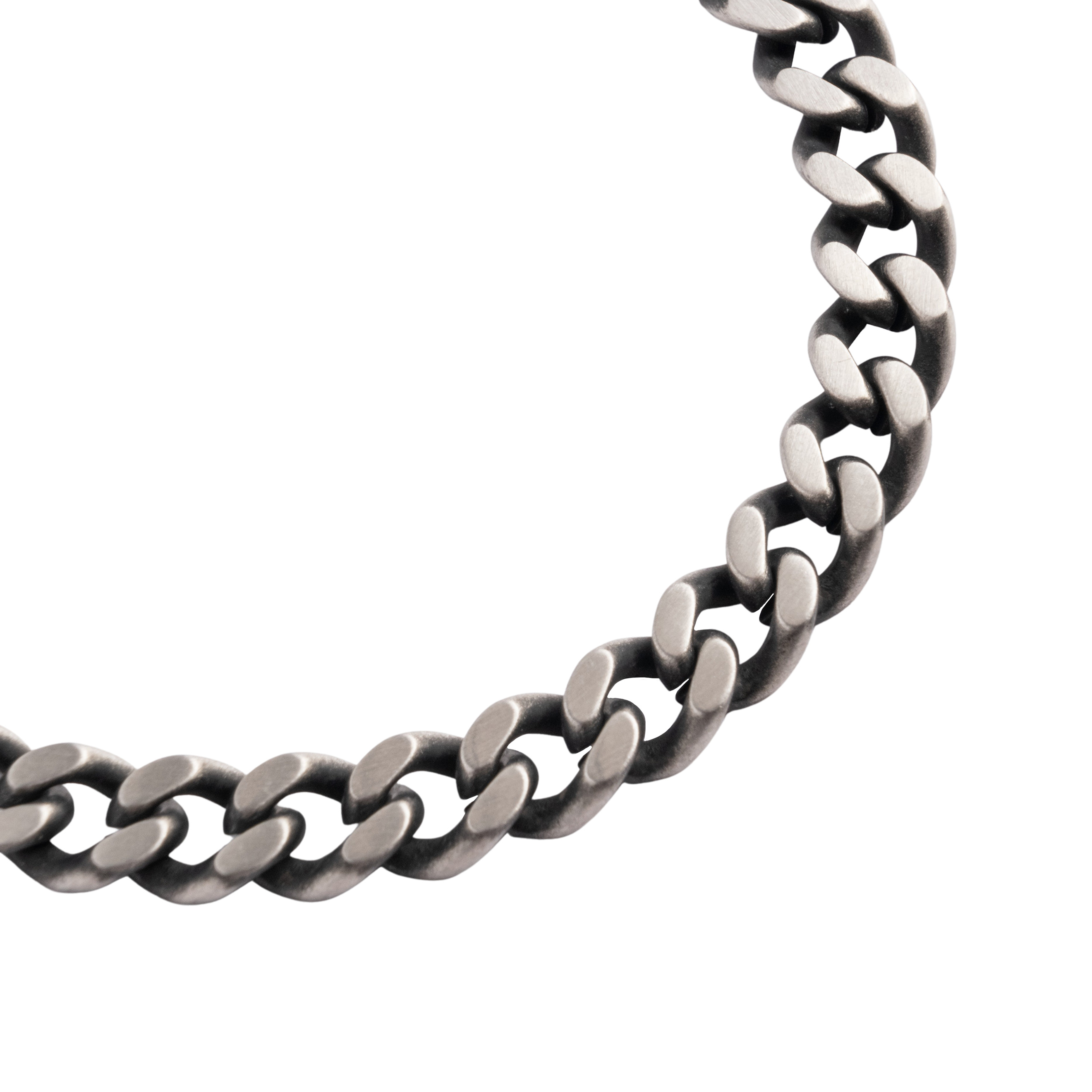 316L stainless steel bracelet with one 0.01 carat black crystal; IP coating, dark gray.