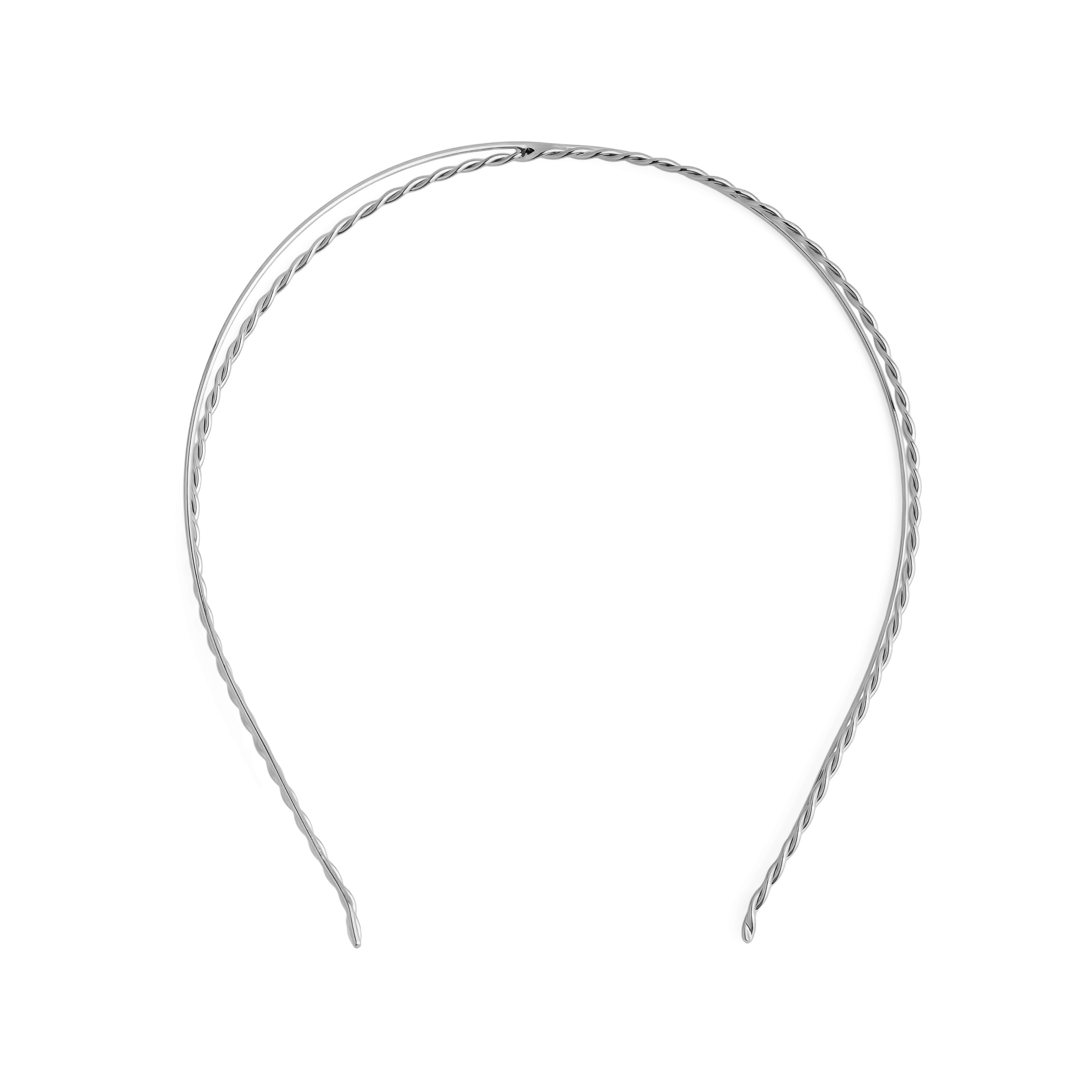 Silver double twisted bezel