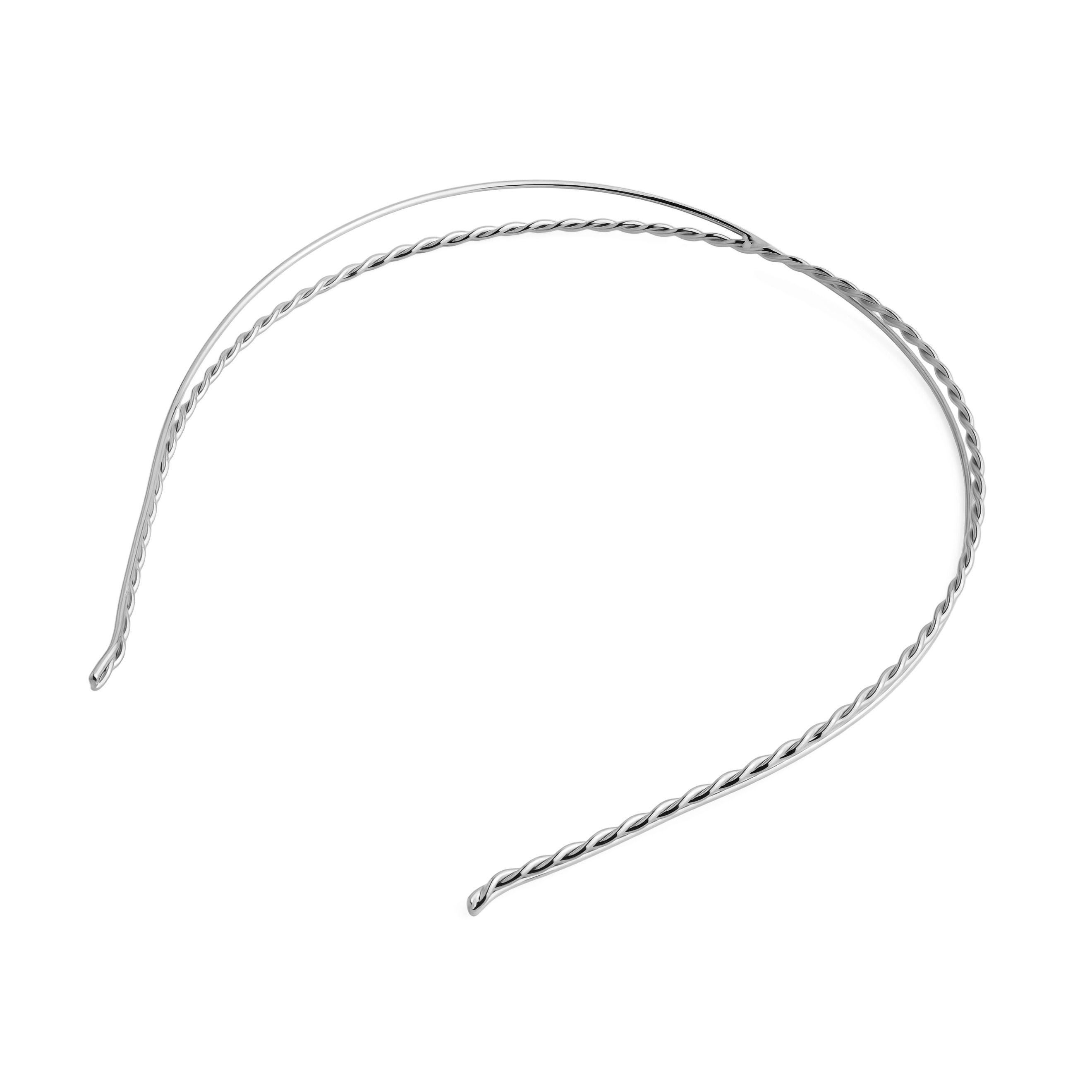 Silver double twisted bezel