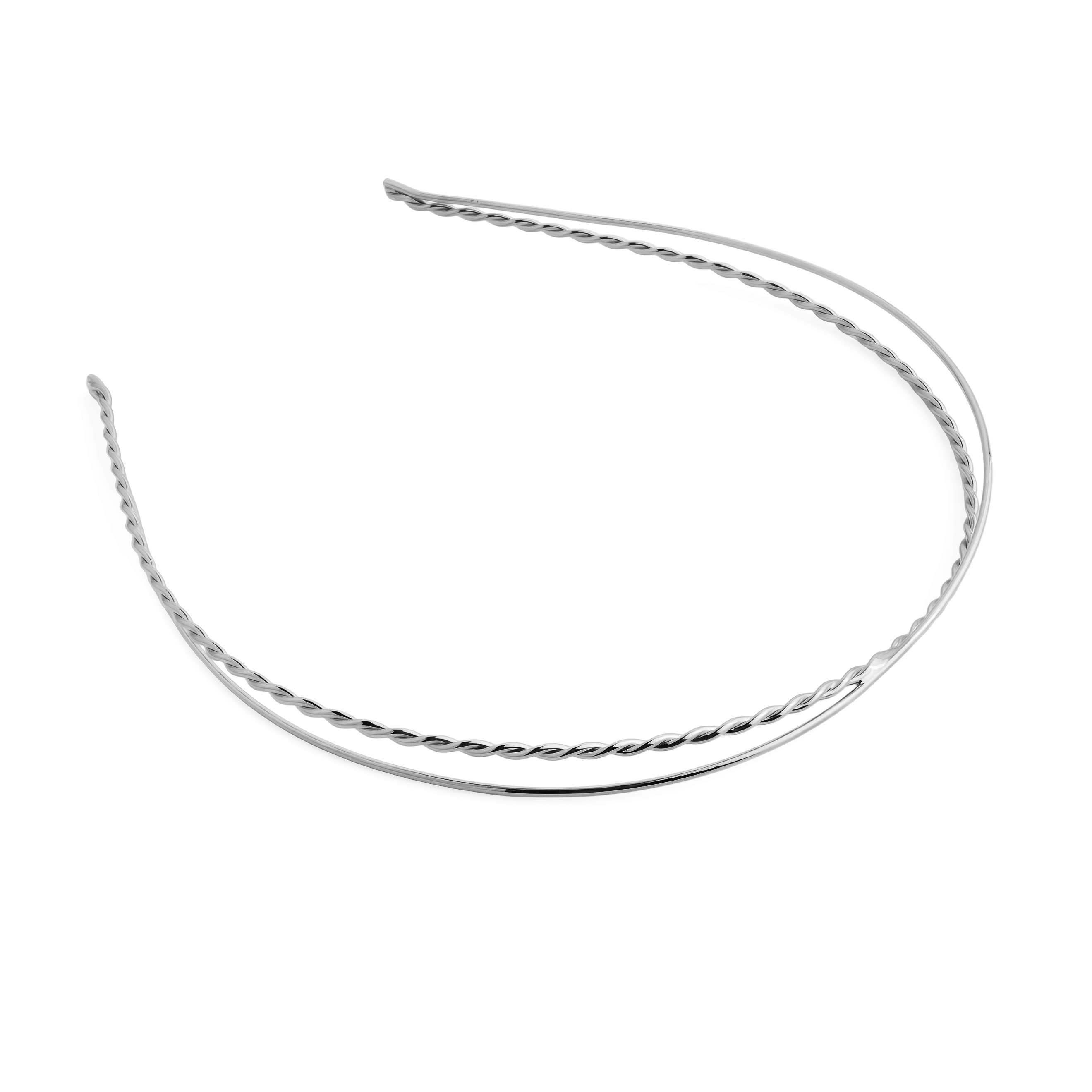 Silver double twisted bezel