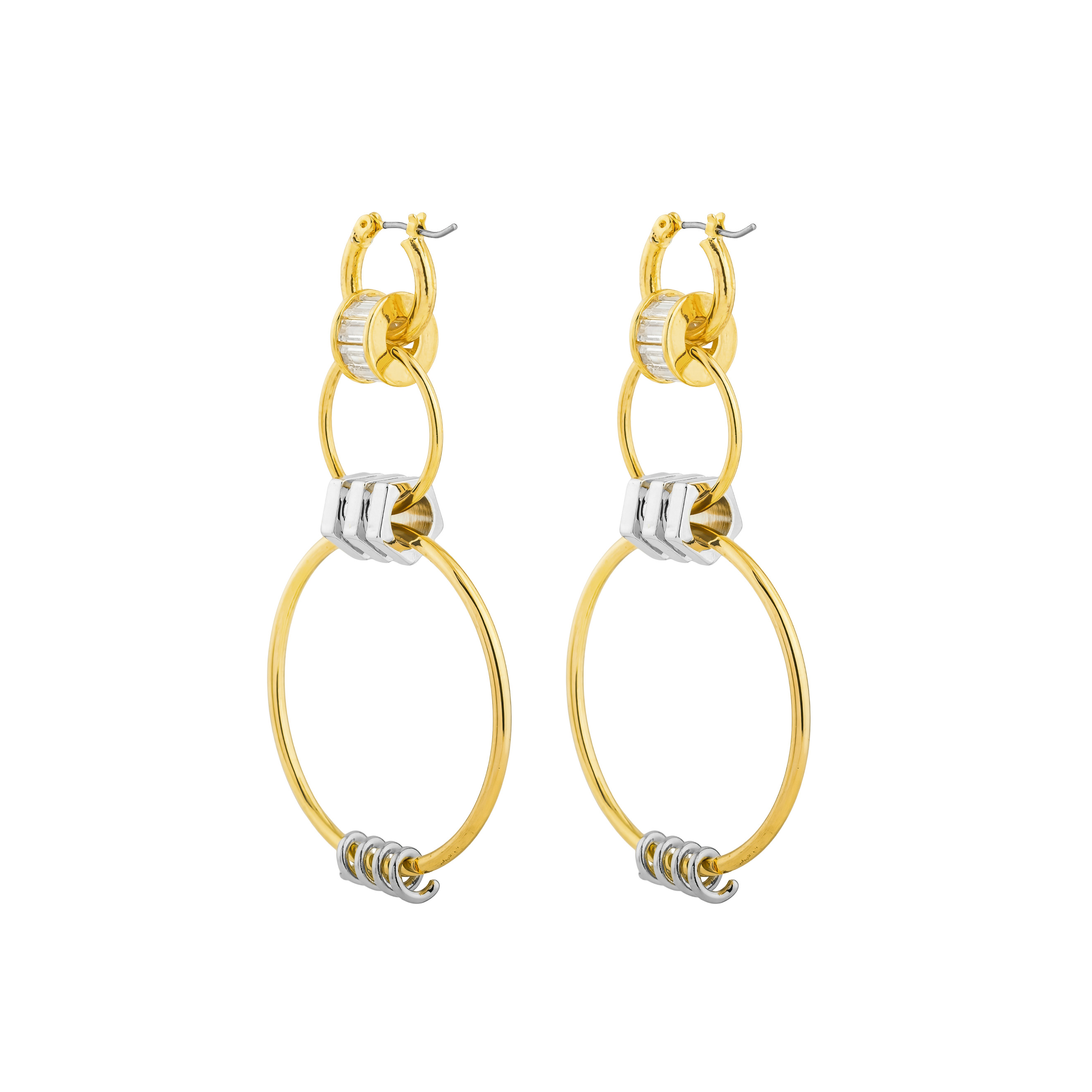 Triple Ring Earrings with Crystals