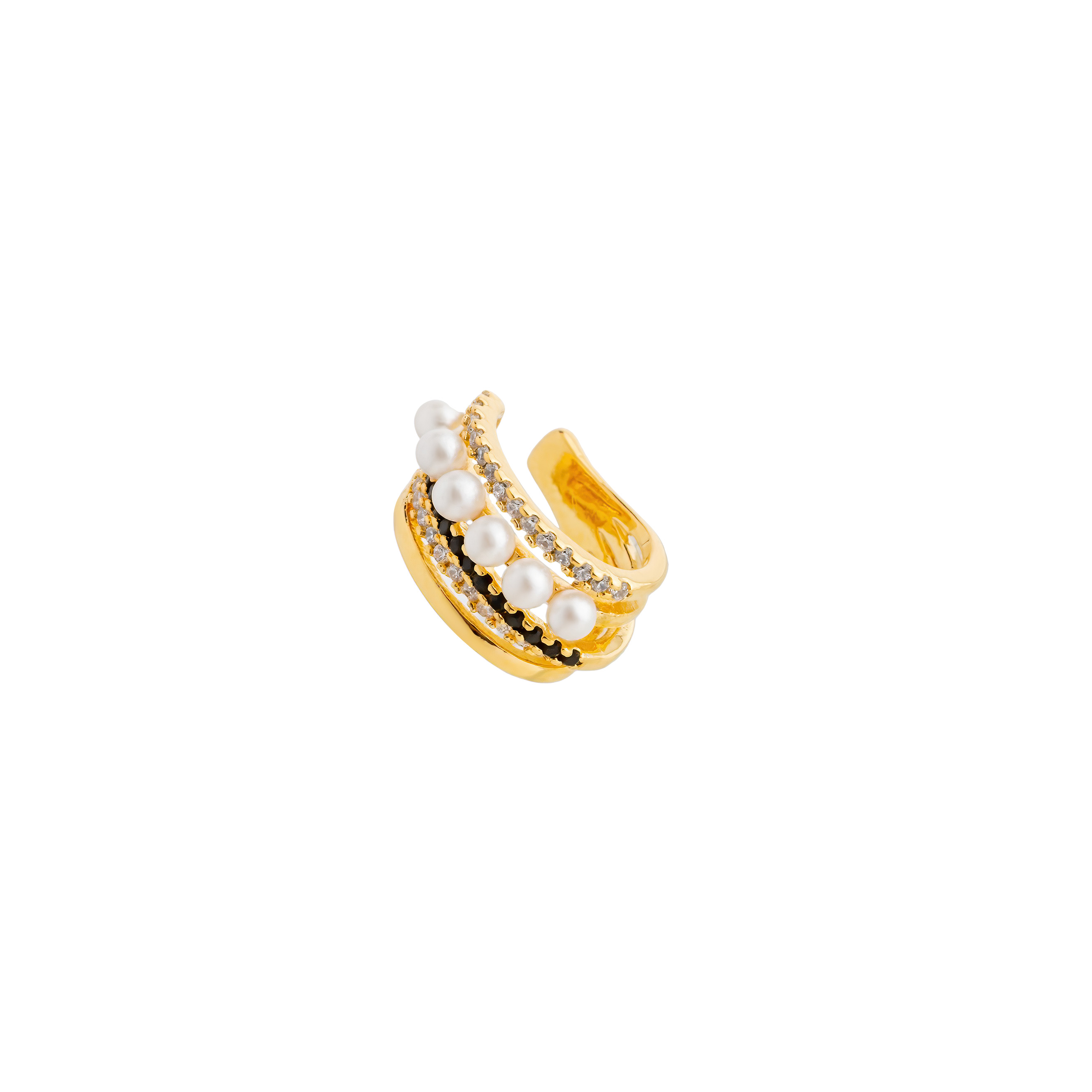 multi-layered cuff with crystals and pearls