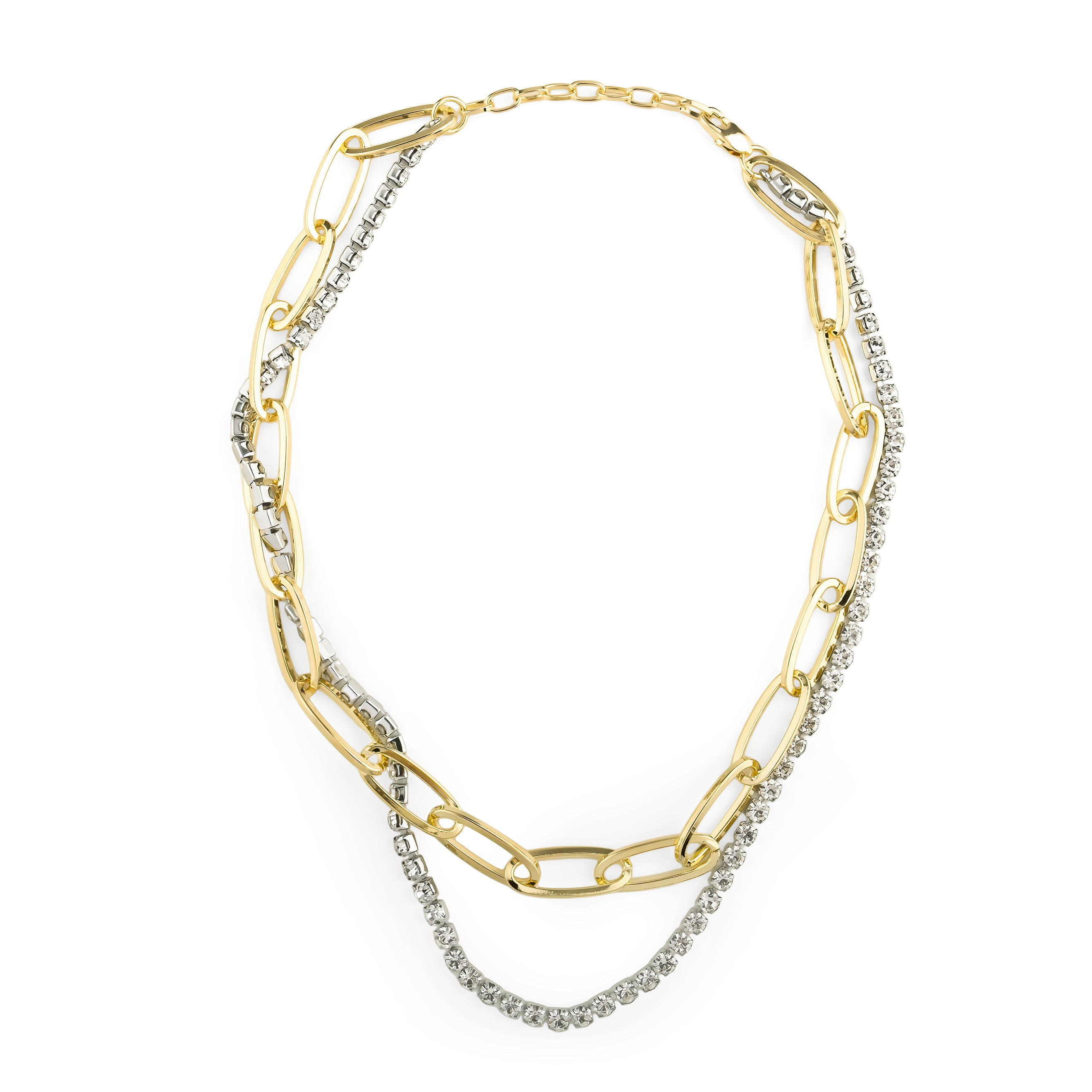 double necklace-chain with crystals