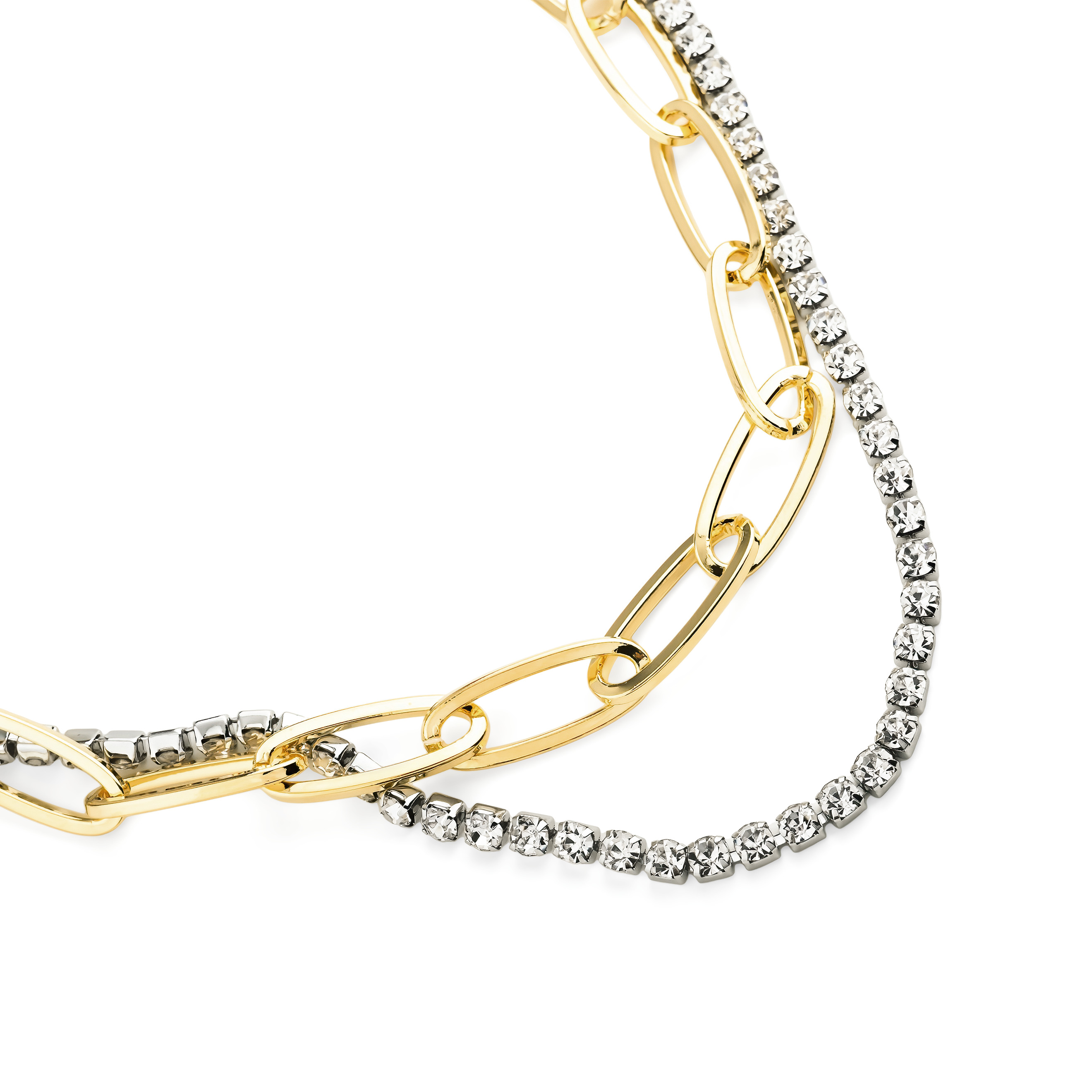 double necklace-chain with crystals