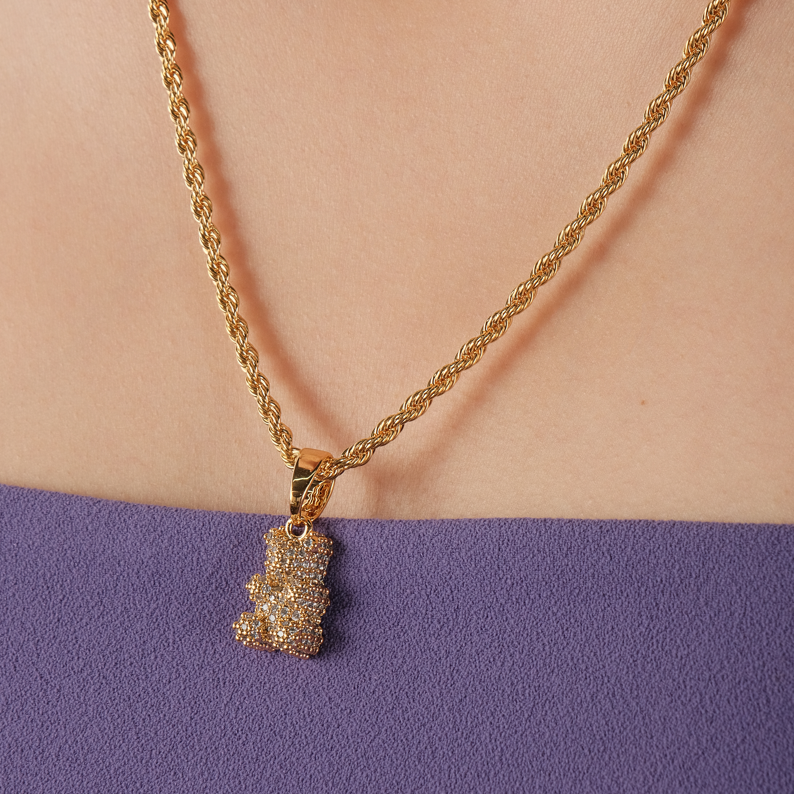 bear pendant with crystals
