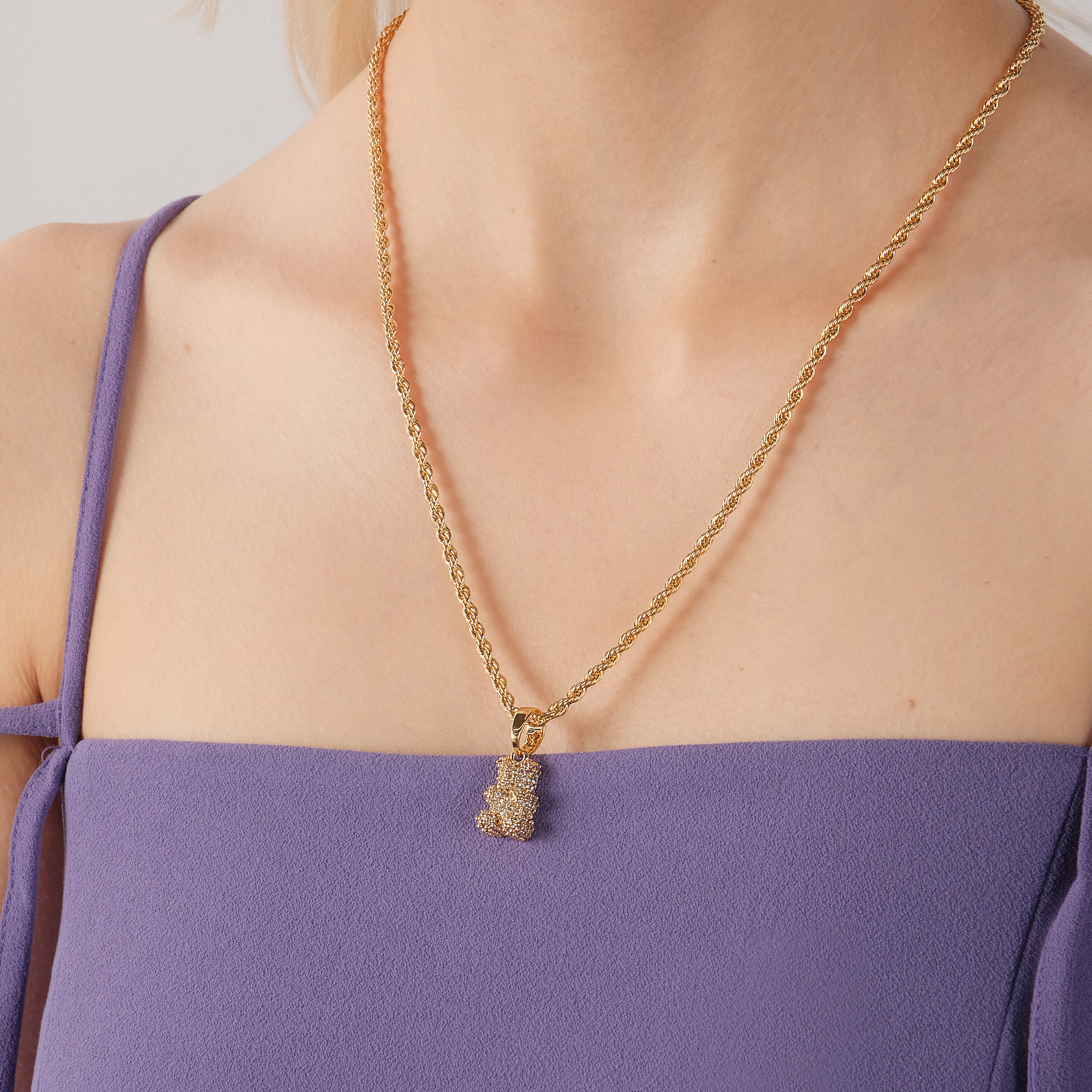 bear pendant with crystals