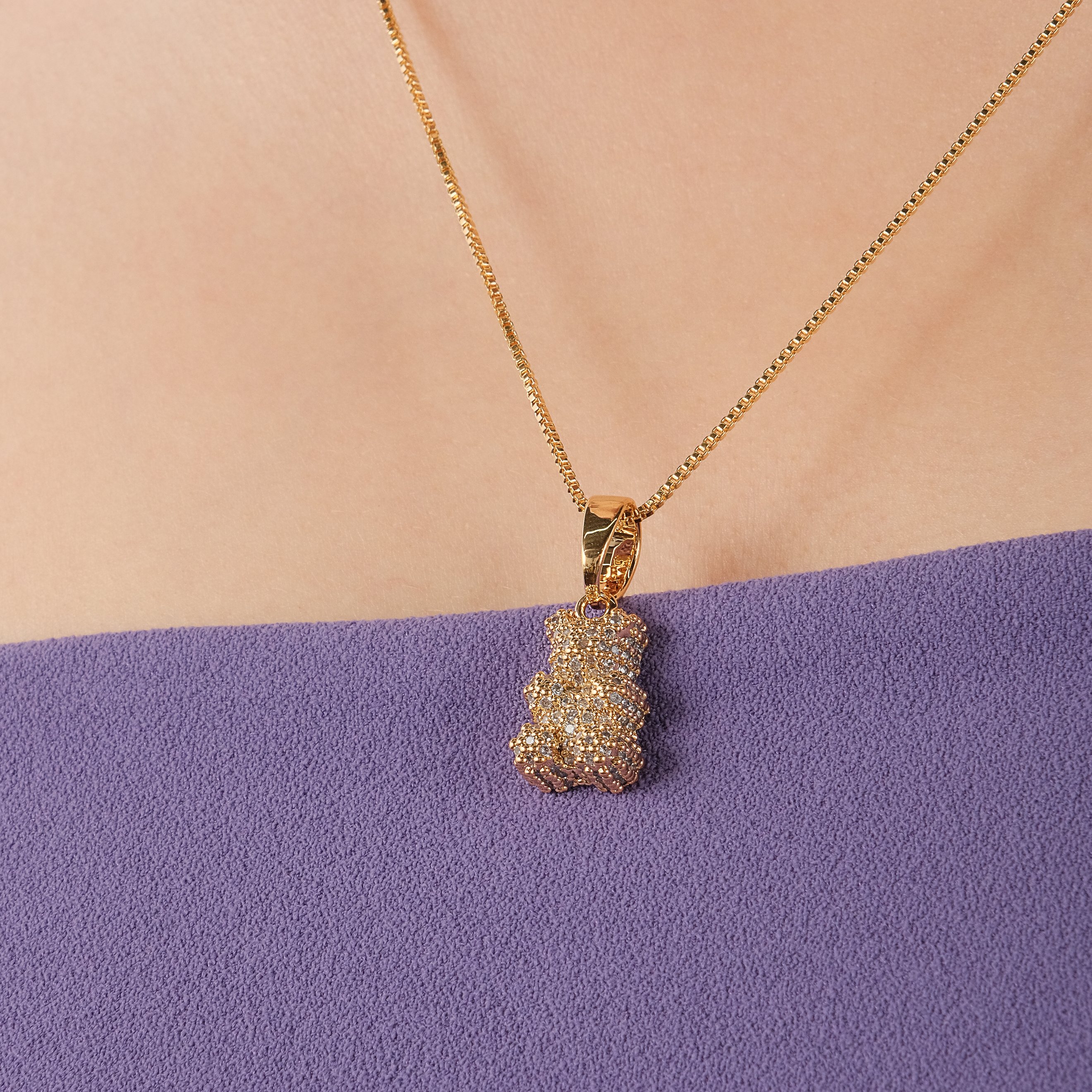 bear pendant with crystals