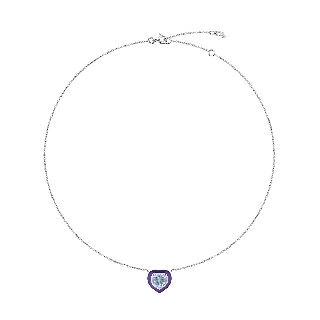 Moonka Ожерелье из серебра с голубым топазом и фиолетовой эмалью moonka позолоченные серьги кольца из серебра с белым топазом