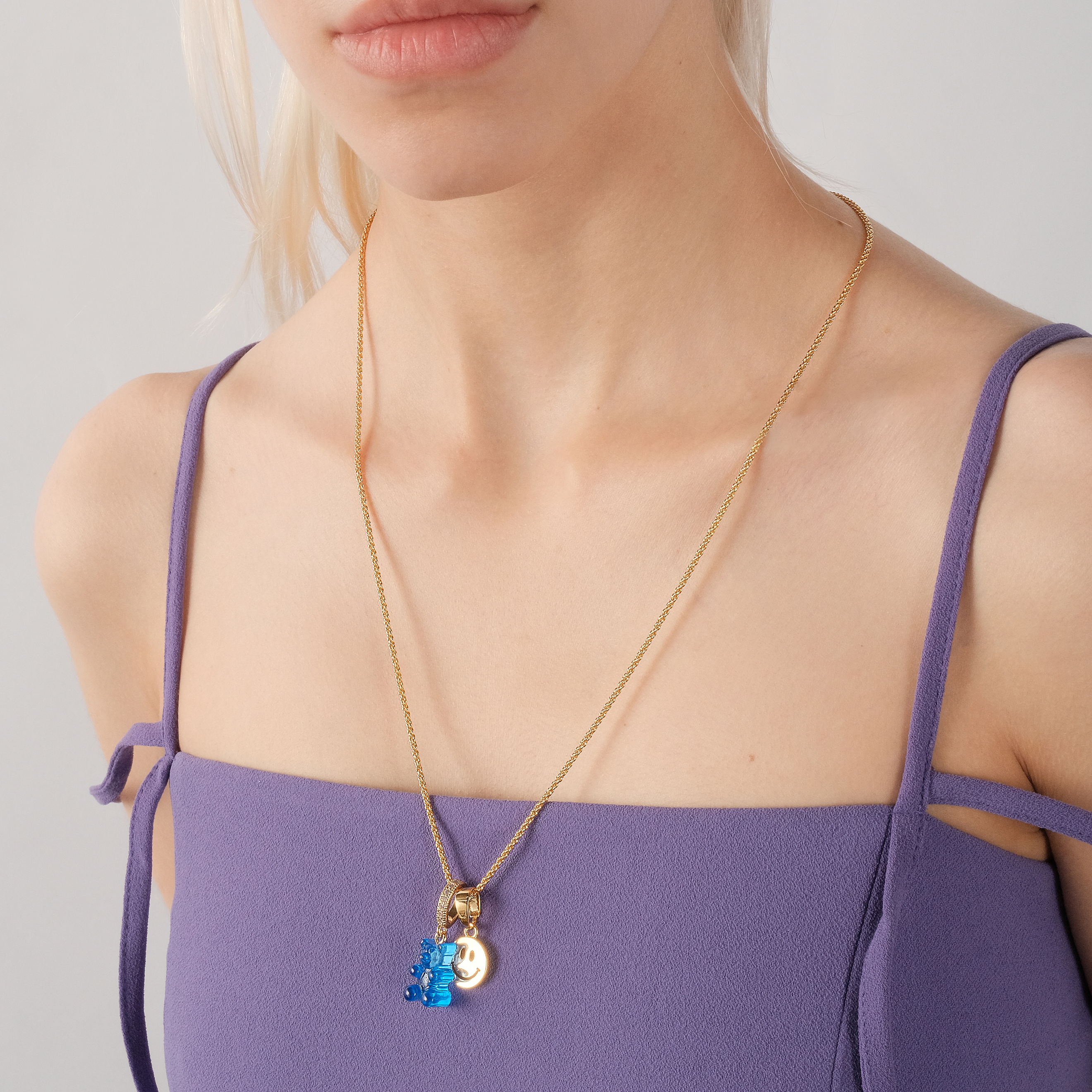 Teddy bear pendant blue