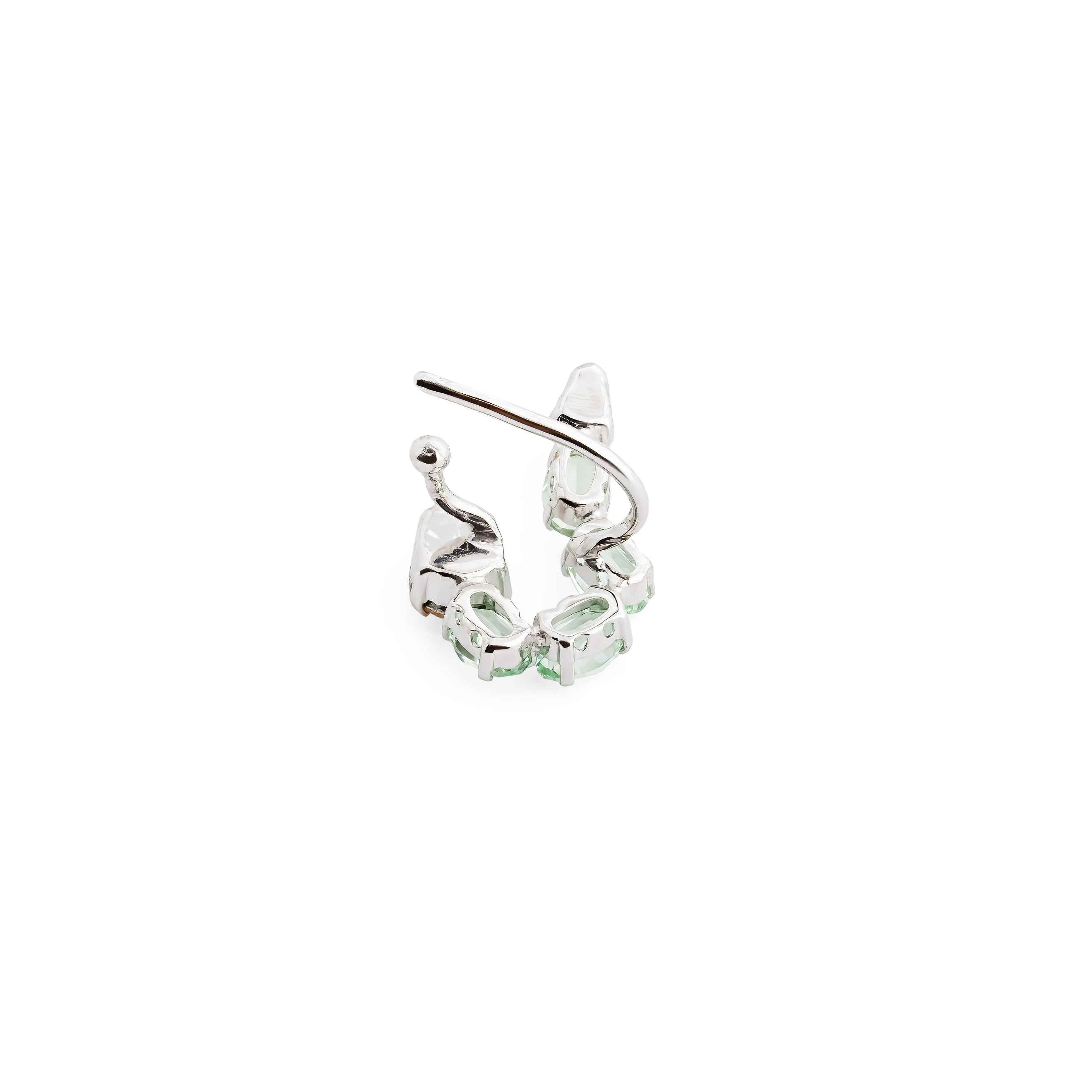 Серебристый кафф змейка с кристаллами Swarovski Chrysolite Snake