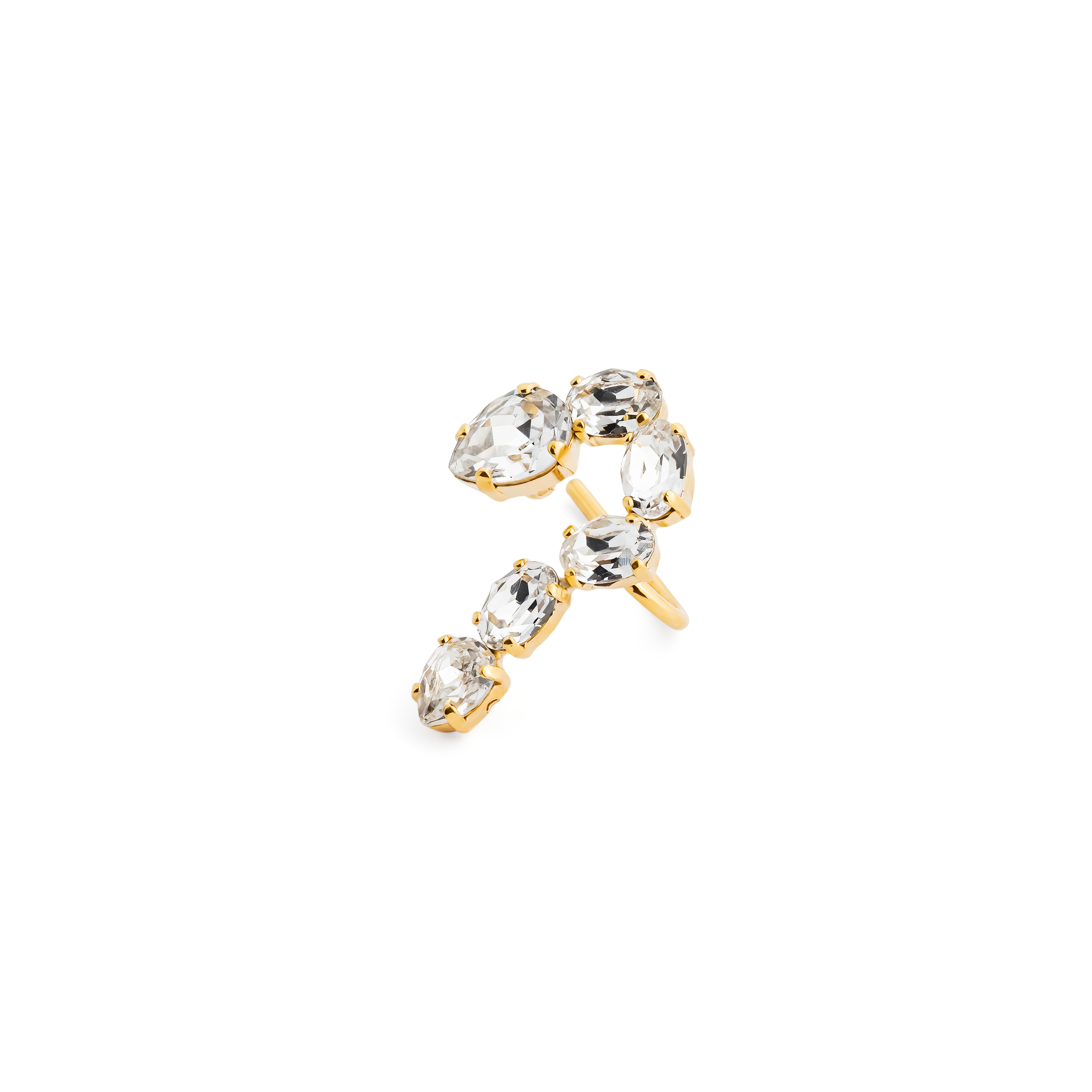 Gold-plated Cuff Snake with Swarovski Crystal Snake Crystals