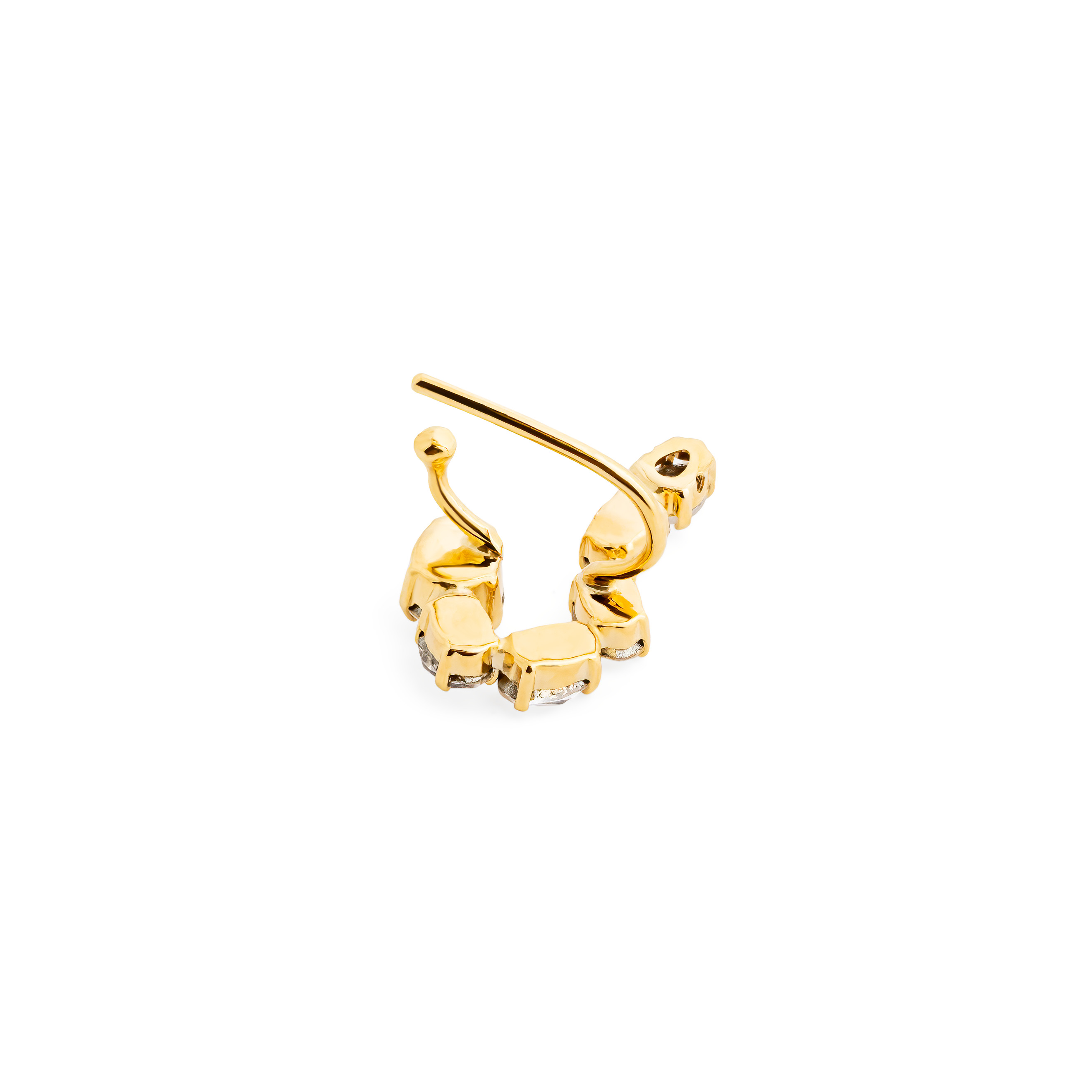 Gold-plated Cuff Snake with Swarovski Crystal Snake Crystals