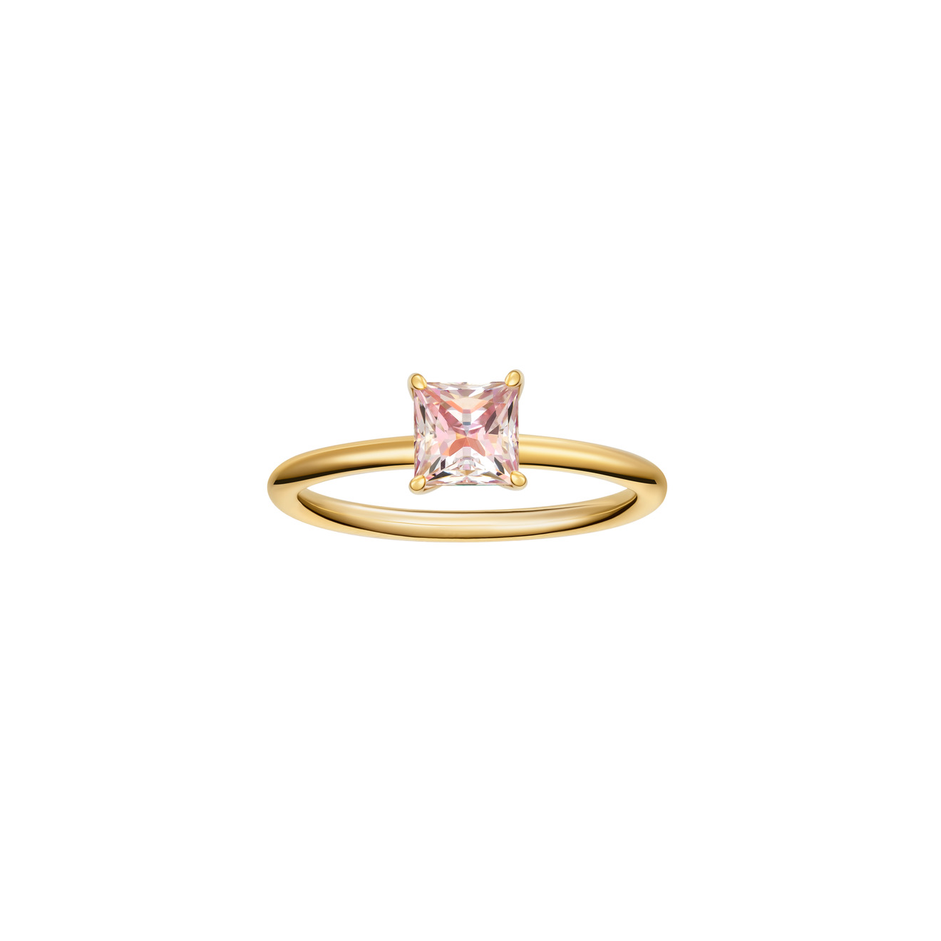 Jewlia Позолоченное кольцо с розовым фианитом цена и фото