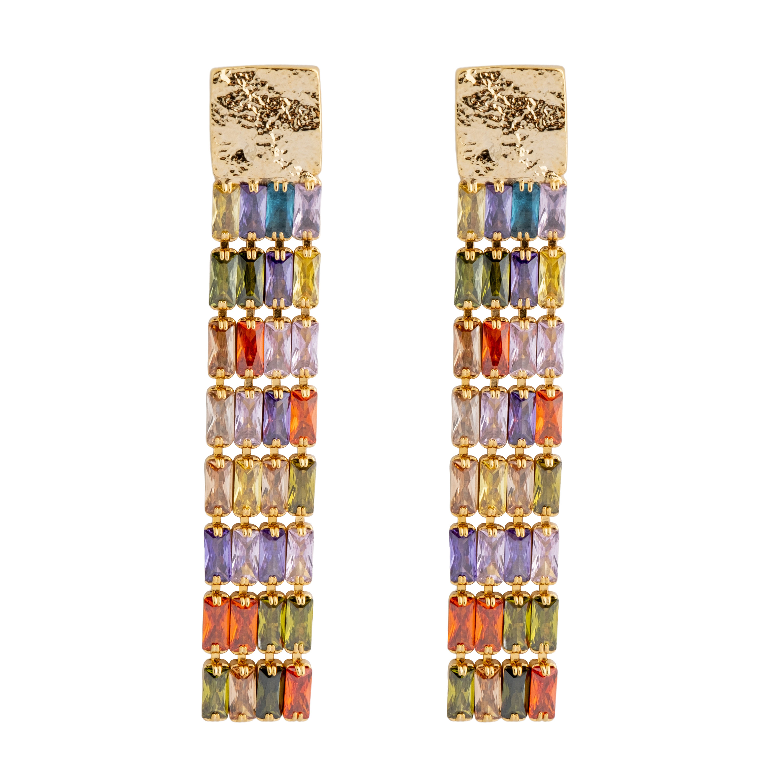 Chandelier earrings with rainbow crystals