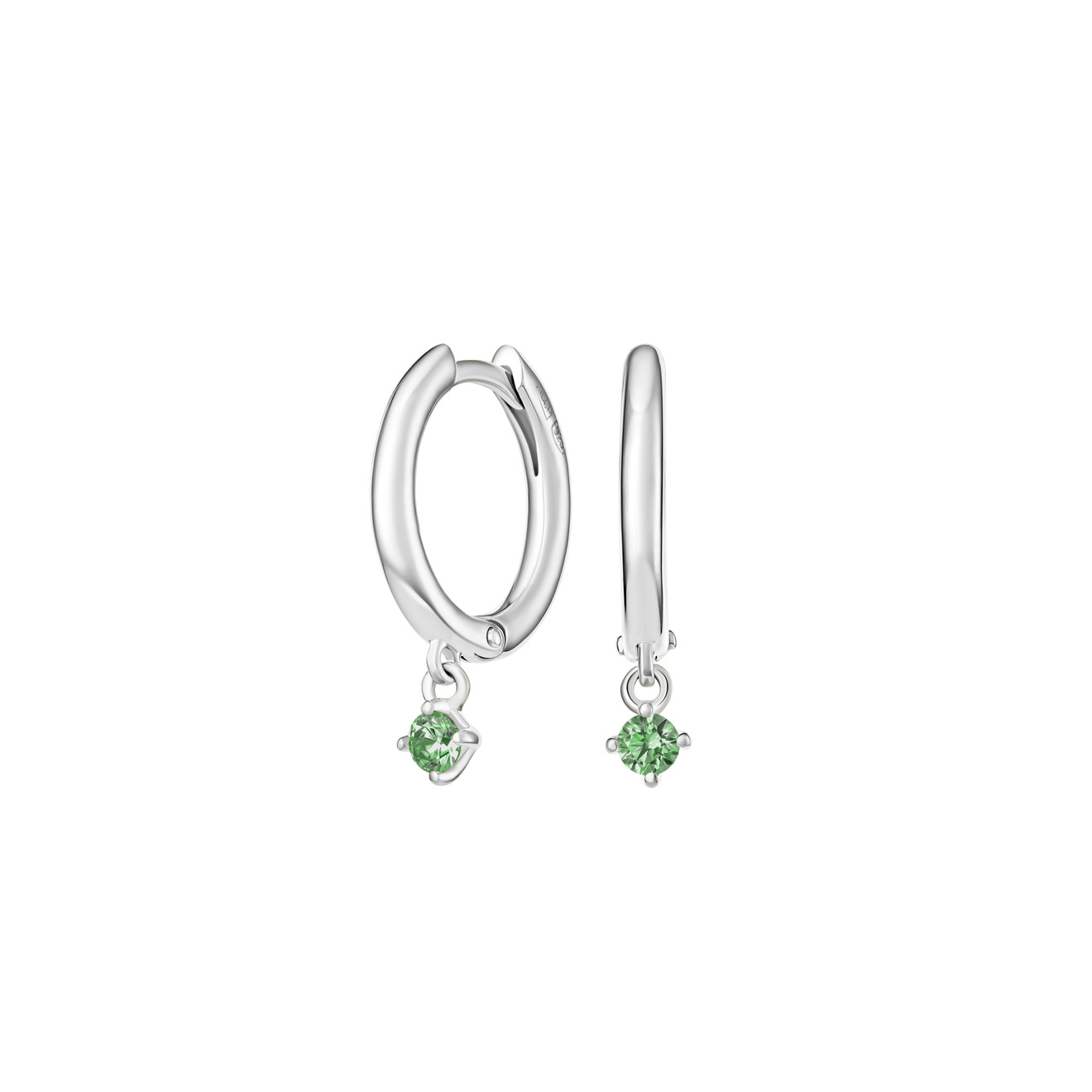 цена Jewlia Серьги из серебра с зелеными подвесными кристаллами