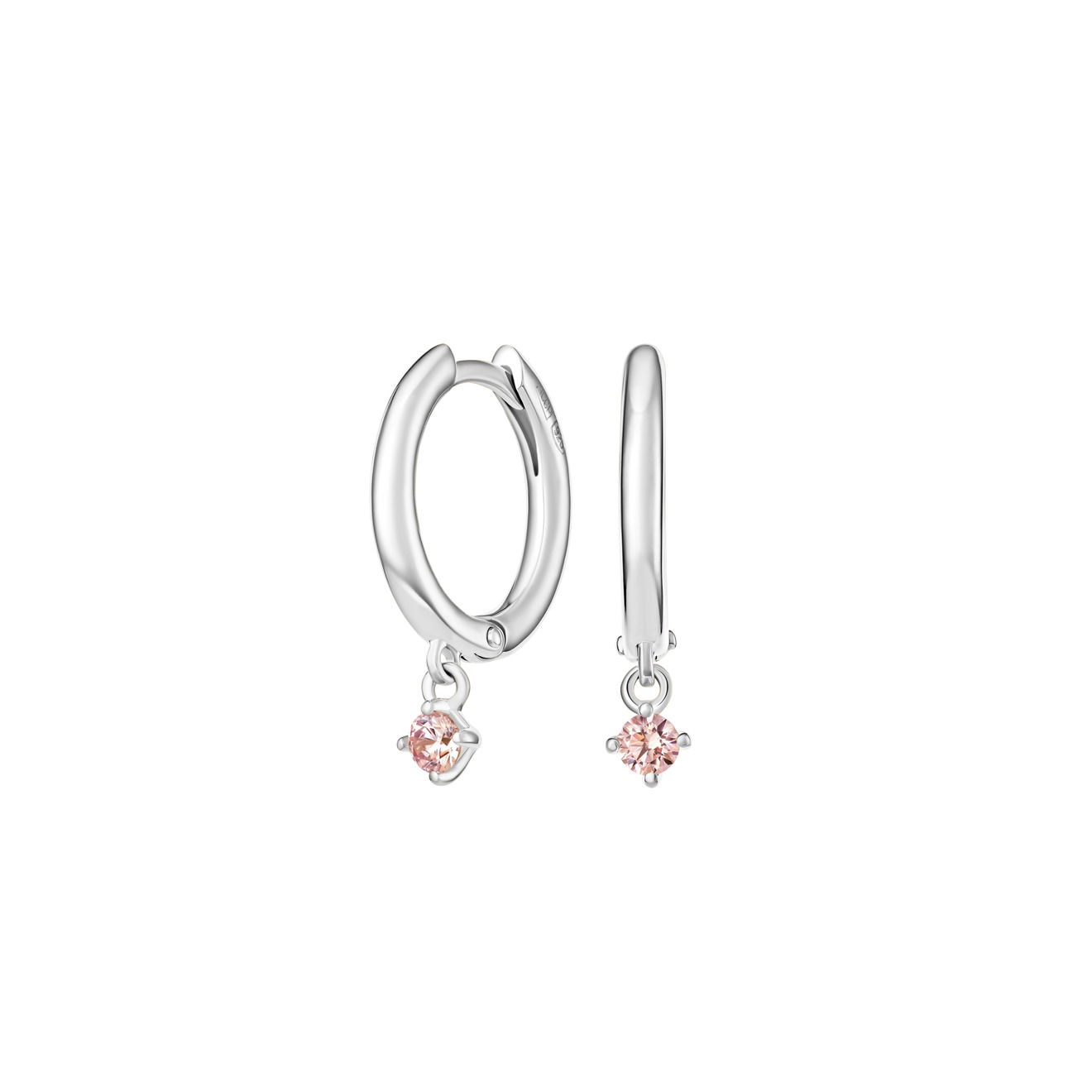 Jewlia Серьги из серебра с розовым подвесным элементом jewlia биколорные серьги кольца из серебра с позолотой