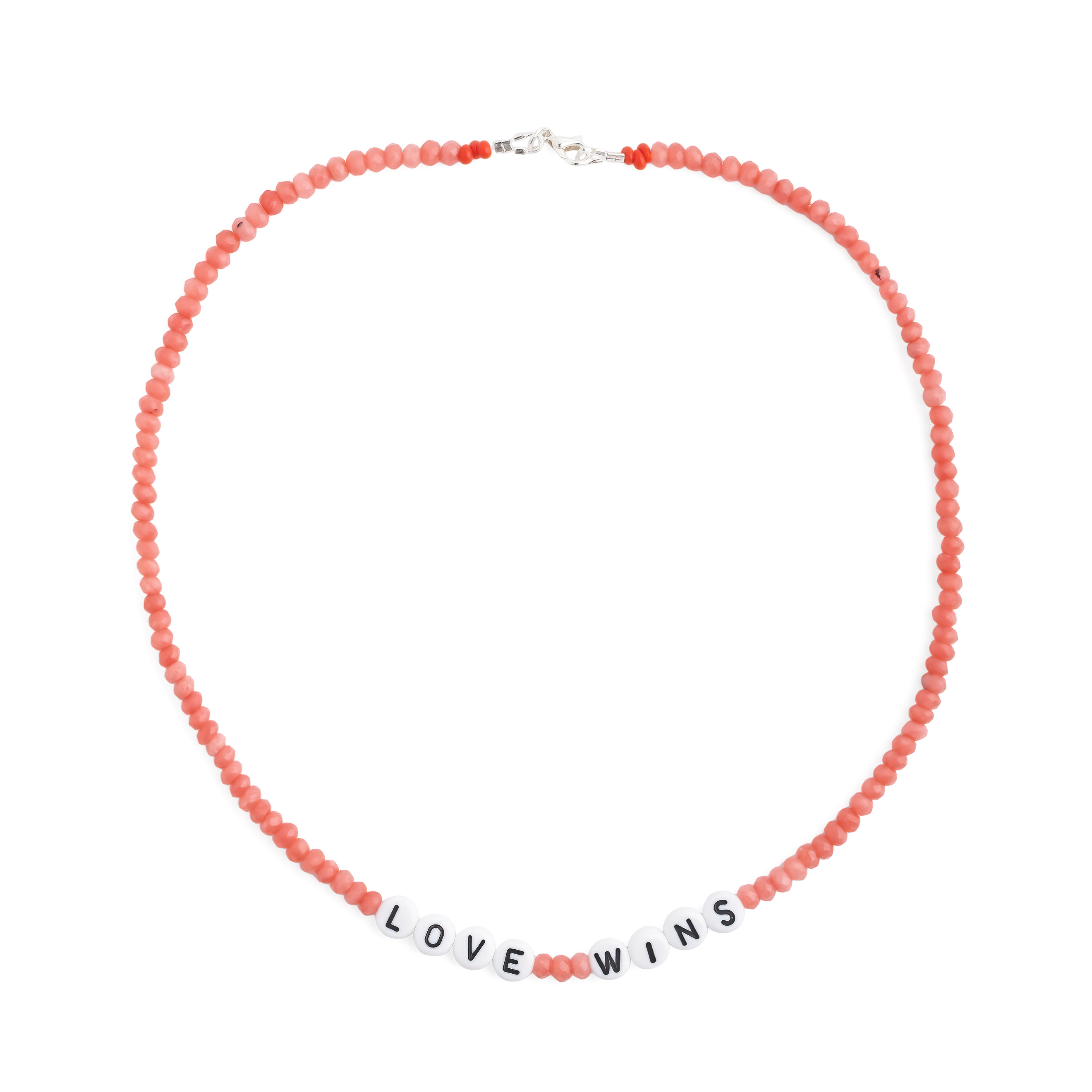 Love wins necklace with rose quartz