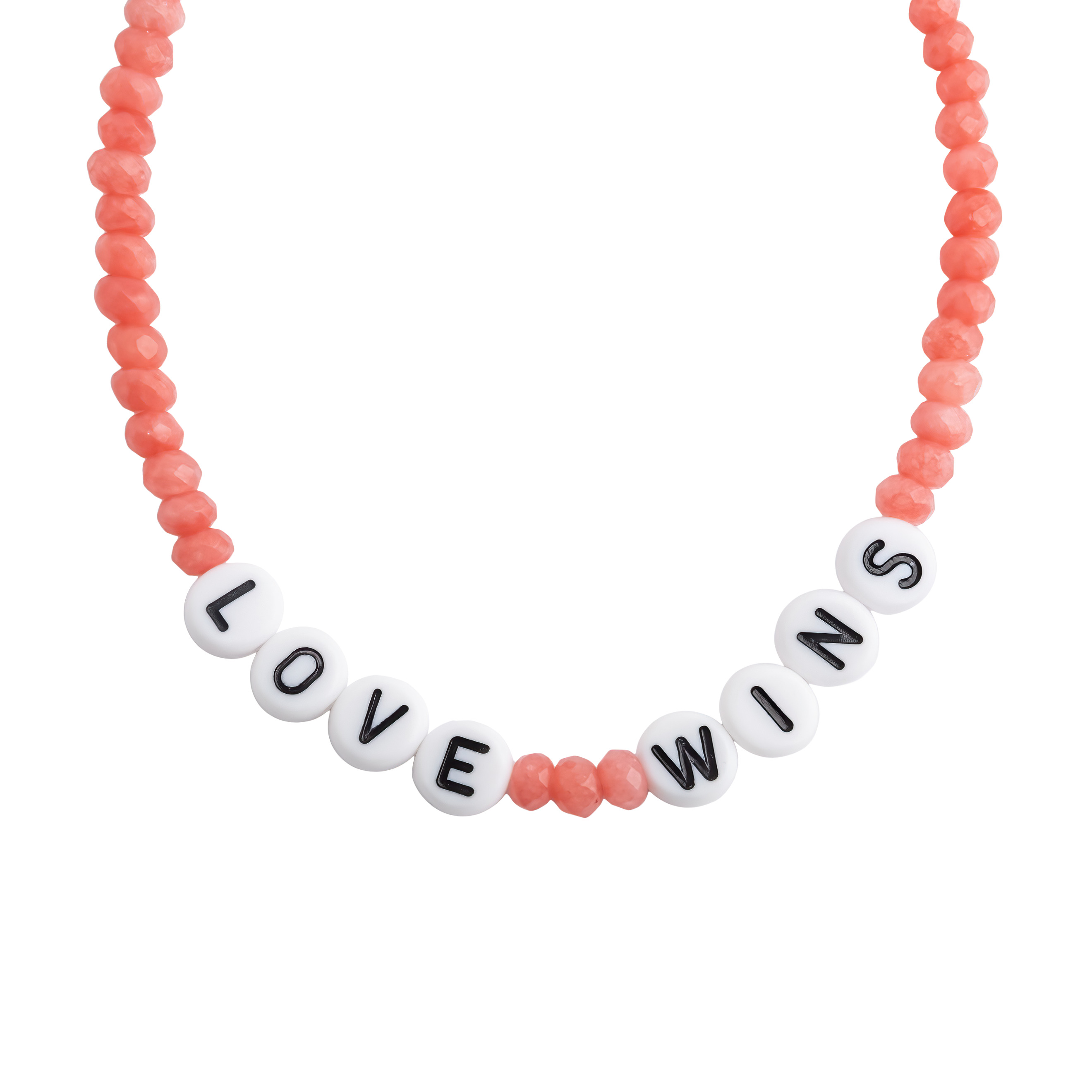 Love wins necklace with rose quartz