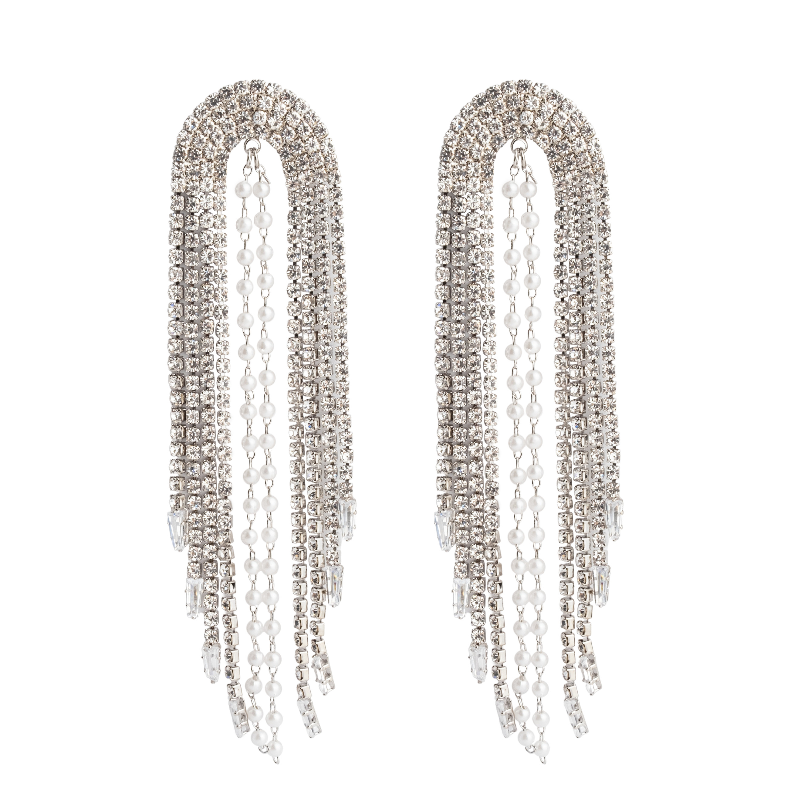 large chandelier earrings with pearl beads