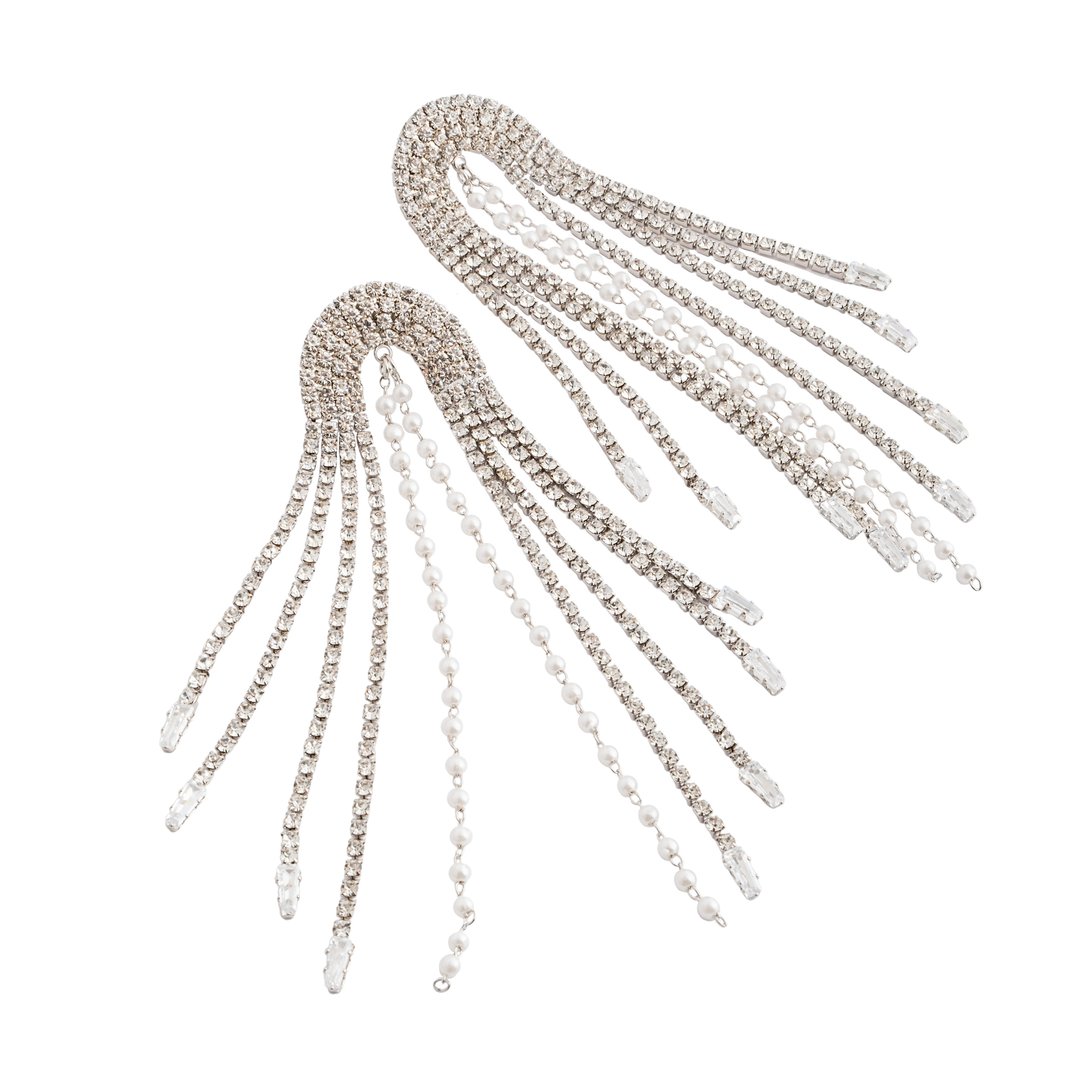 large chandelier earrings with pearl beads
