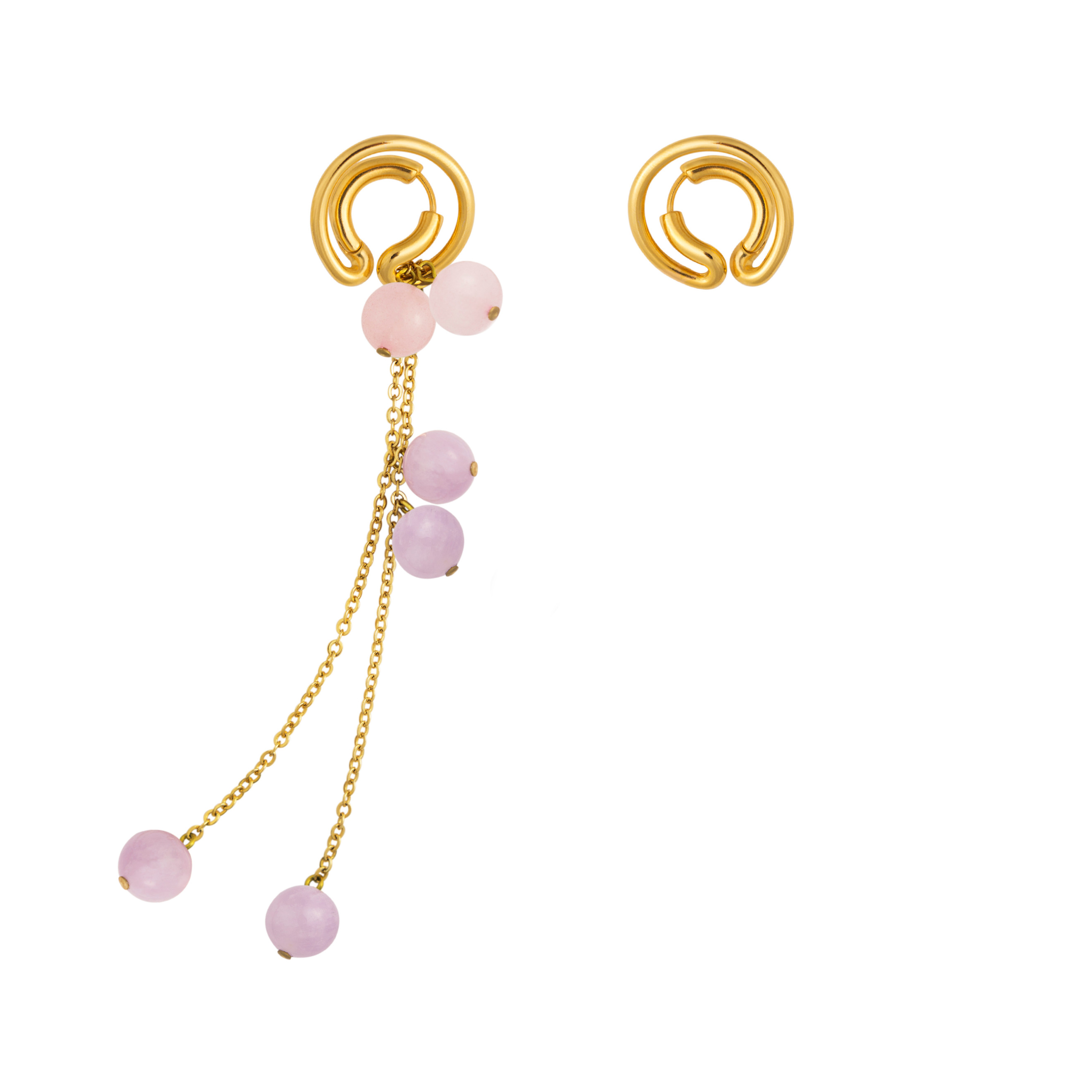 Gold-plated earrings with amethyst