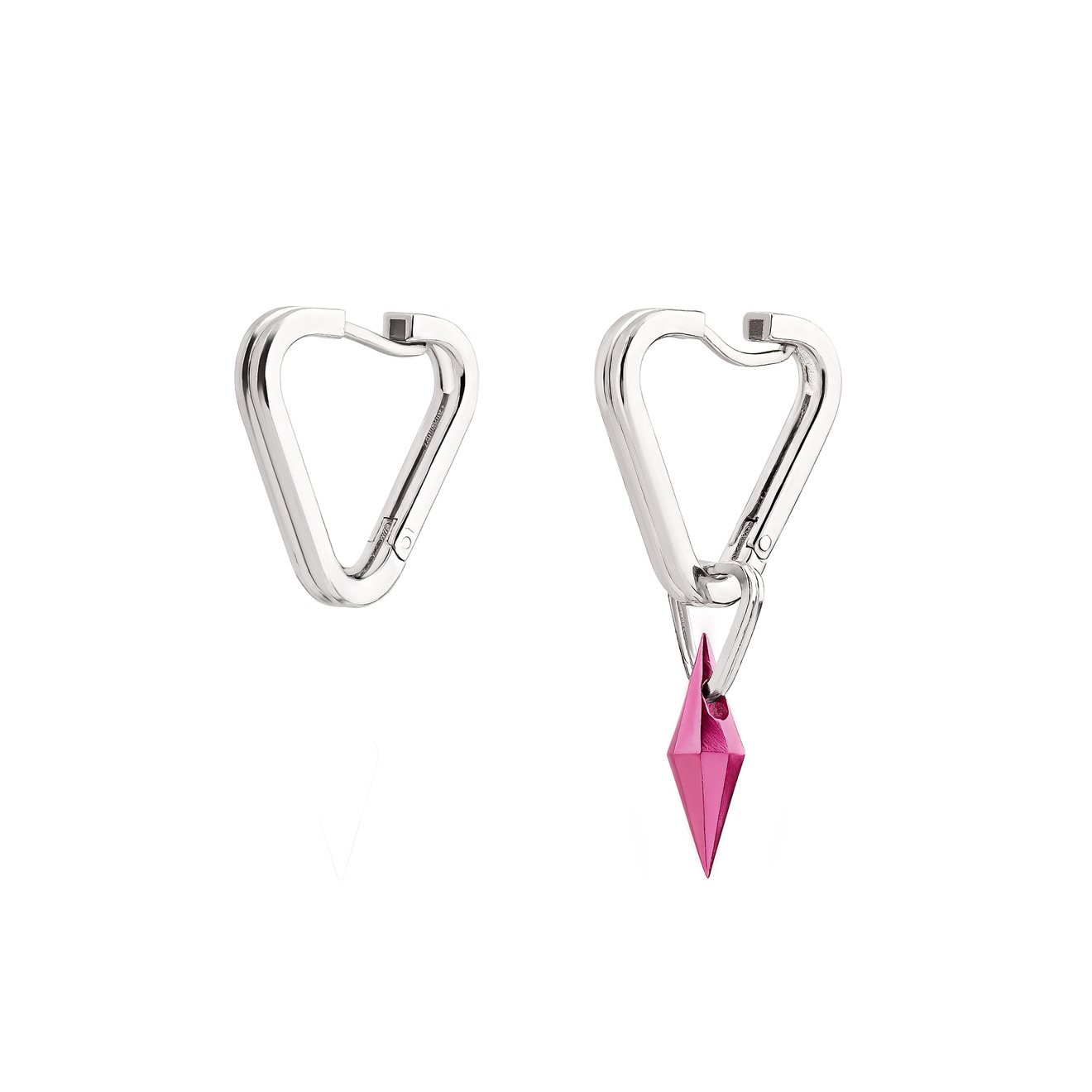 Tsvetnoy Хупы из серебра, покрытые палладием, с подвеской-кристаллом Love