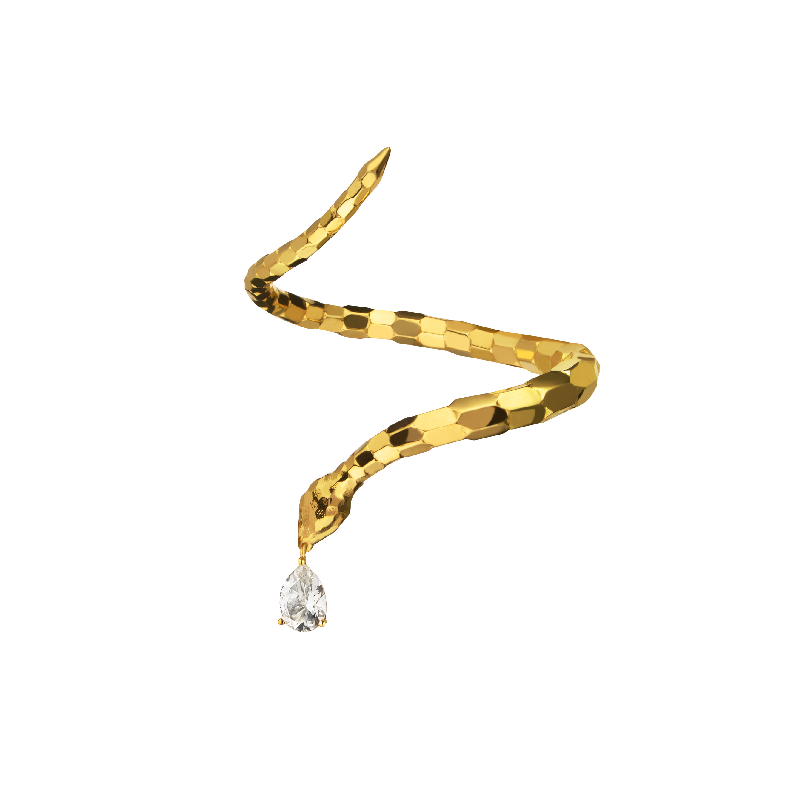 Жесткие браслеты Vertigo Jewellery Lab Браслет VENENUM gold, серебро 925, позолота 27K, топаз 2,25 ct