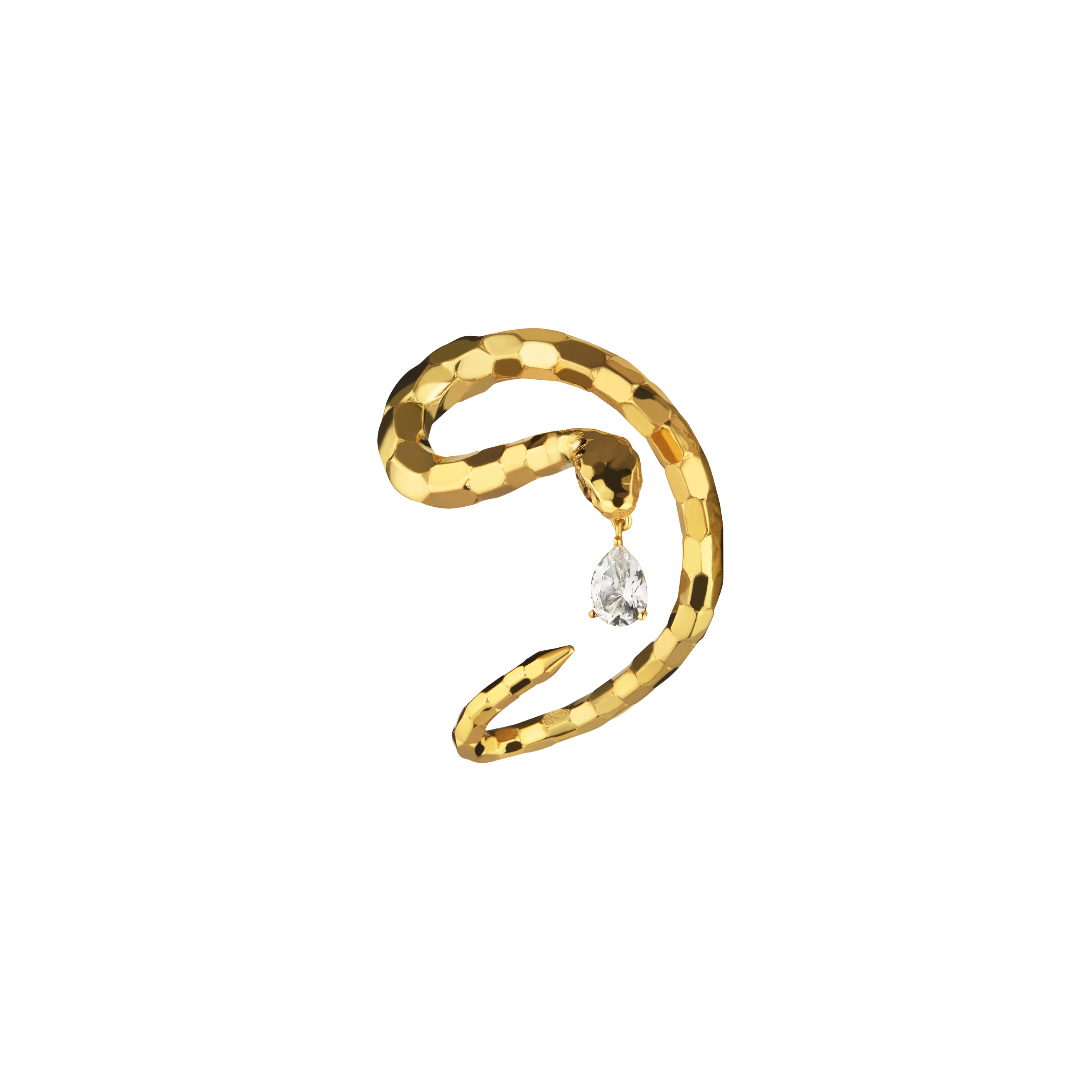 VENENUM gold cuff, 925 silver, 24K gilt, 7.75 ct topaz