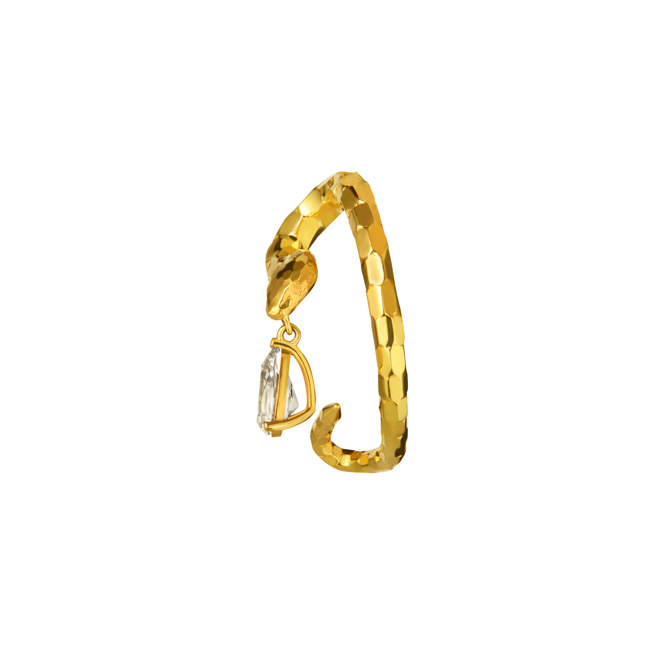 VENENUM gold cuff, 925 silver, 24K gilt, 7.75 ct topaz
