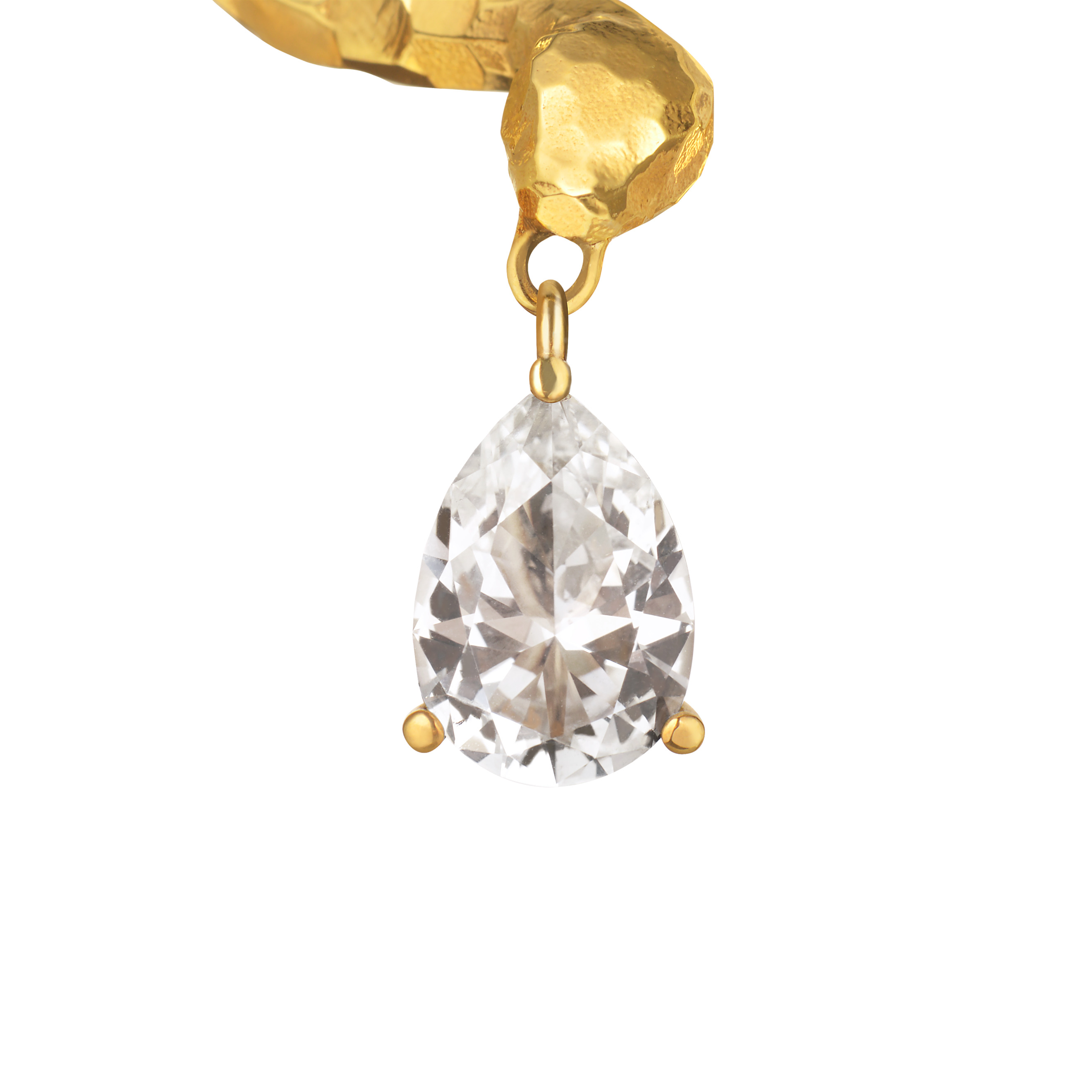 VENENUM gold cuff, 925 silver, 24K gilt, 7.75 ct topaz