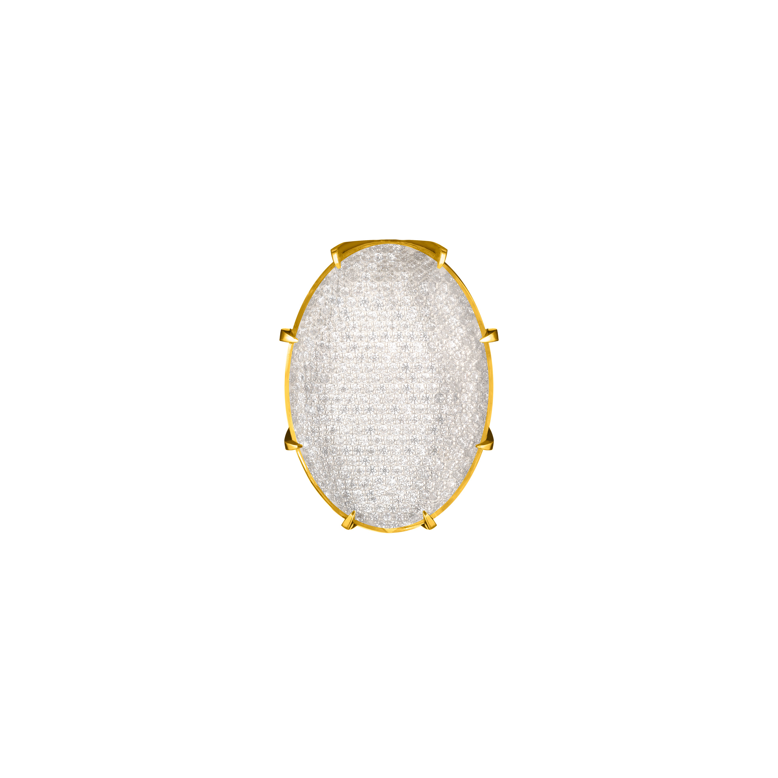 Кольцо VERNATIO gold, серебро 925, позолота 24К, фианит 2,4 ct, прозрачный кварц 5,87ct