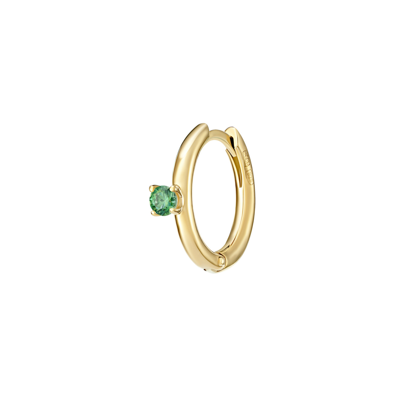 jewlia позолоченное кольцо с зеленым фианитом Jewlia Позолоченный пирсинг из серебра с зеленым фианитом