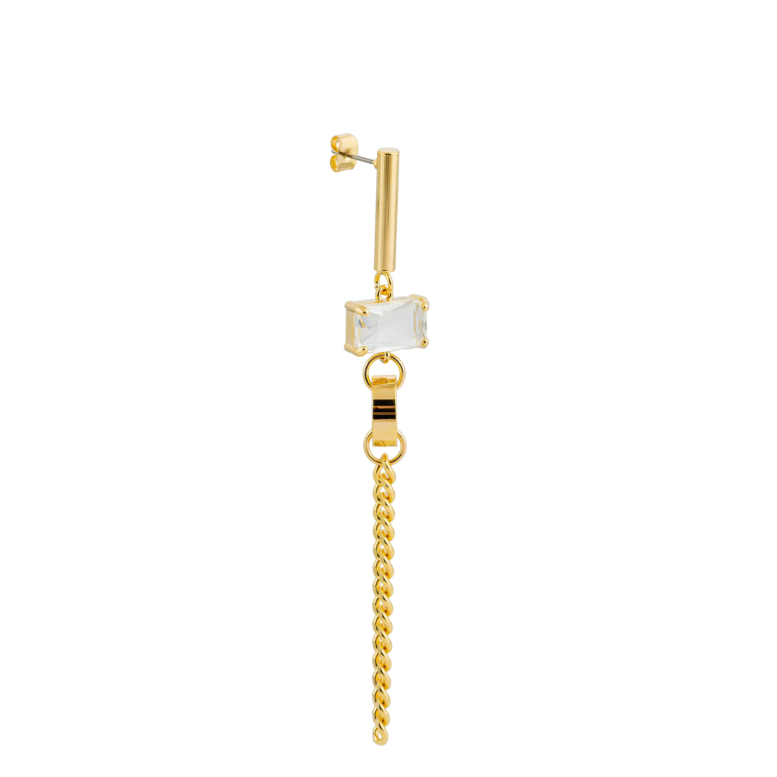 earrings with crystals and chains