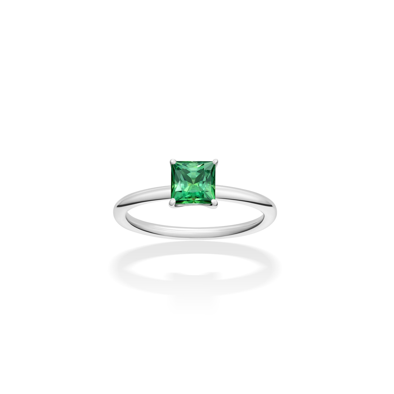 Jewlia Кольцо из серебра с зеленым фианитом jewlia кольцо широкое из серебра из коллекции полосы
