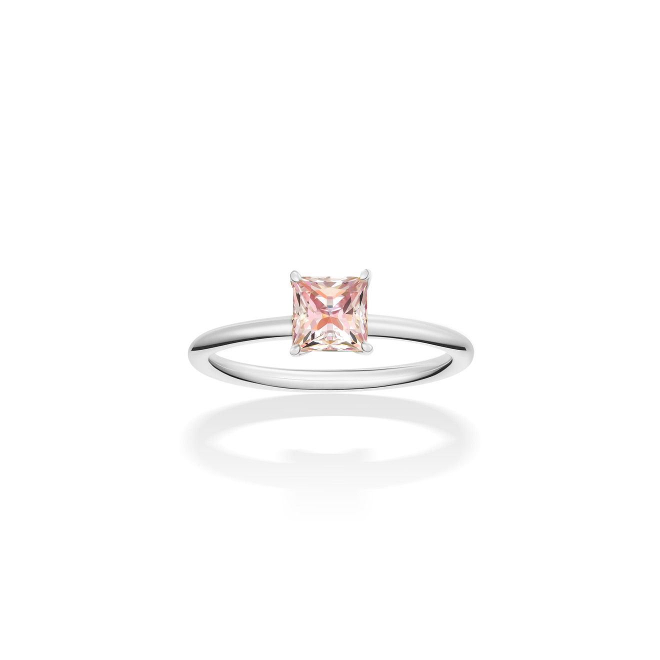 Jewlia Кольцо из серебра с розовым фианитом jewlia позолоченное кольцо из серебра с турмалином