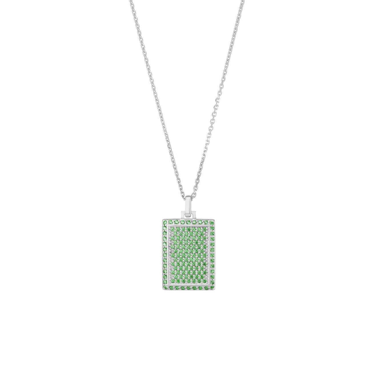 цена Jewlia Прямоугольный медальон из серебра с зелеными кристаллами