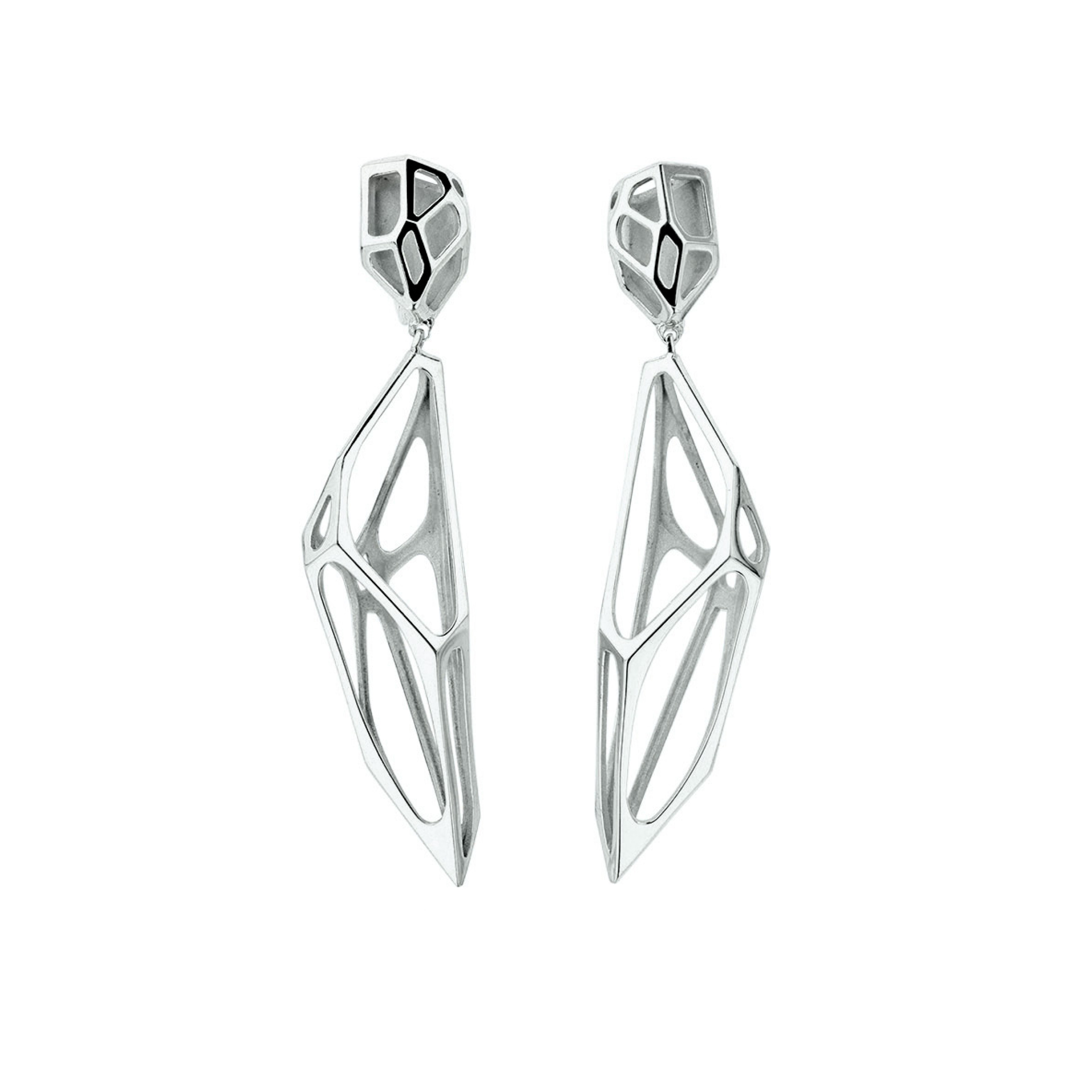 Акцентные серьги Vertigo Jewellery Lab Серьги большие “CELL MONO” silv, серебро 925, бел. Родий