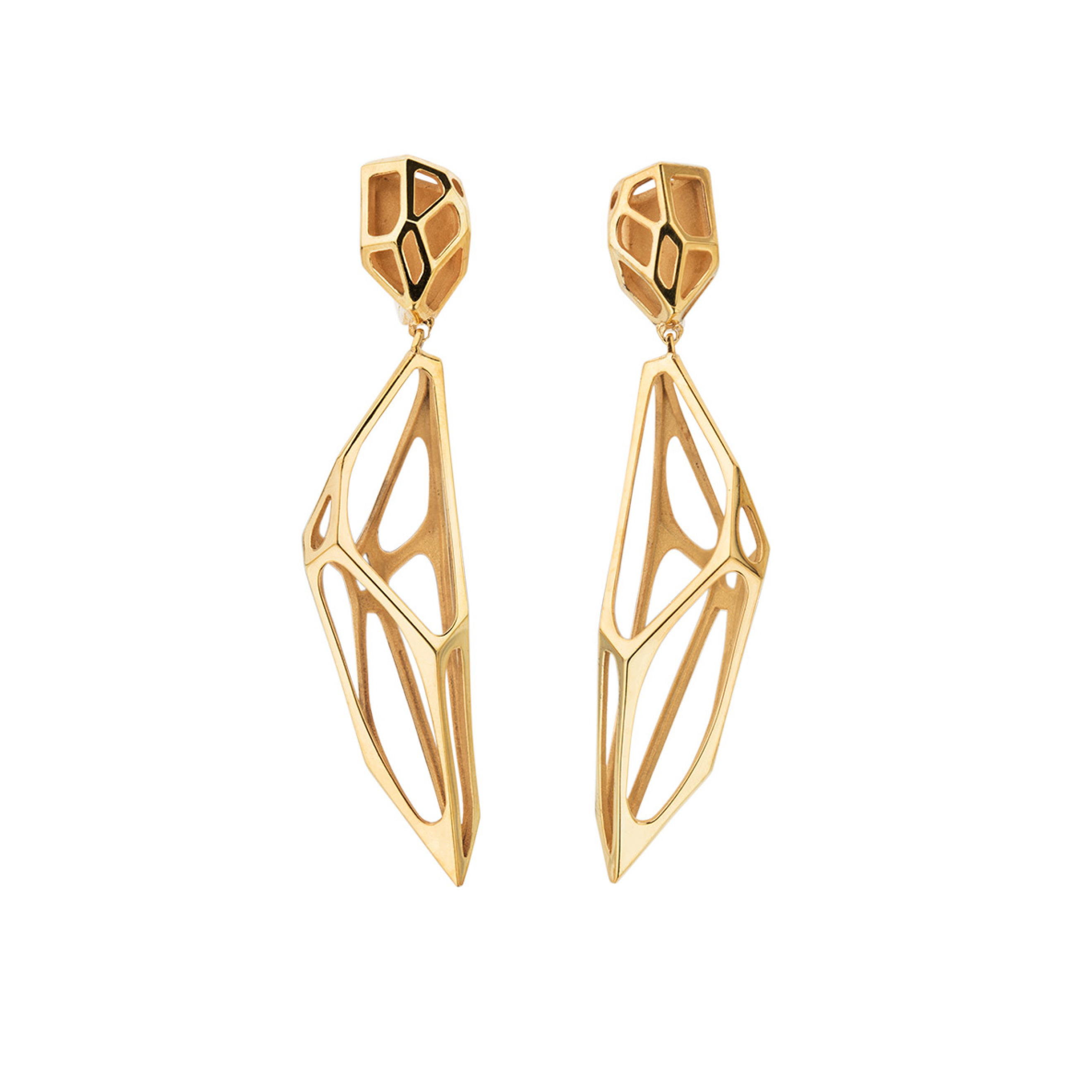 Акцентные серьги Vertigo Jewellery Lab Серьги большие “CELL MONO” gold, серебро 925, позолота 24К