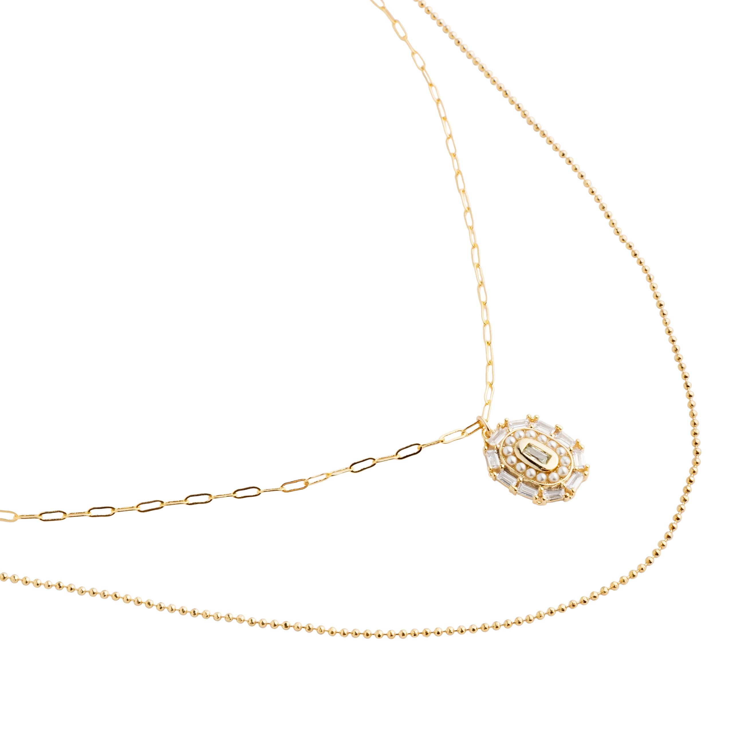 double necklace with a large medallion