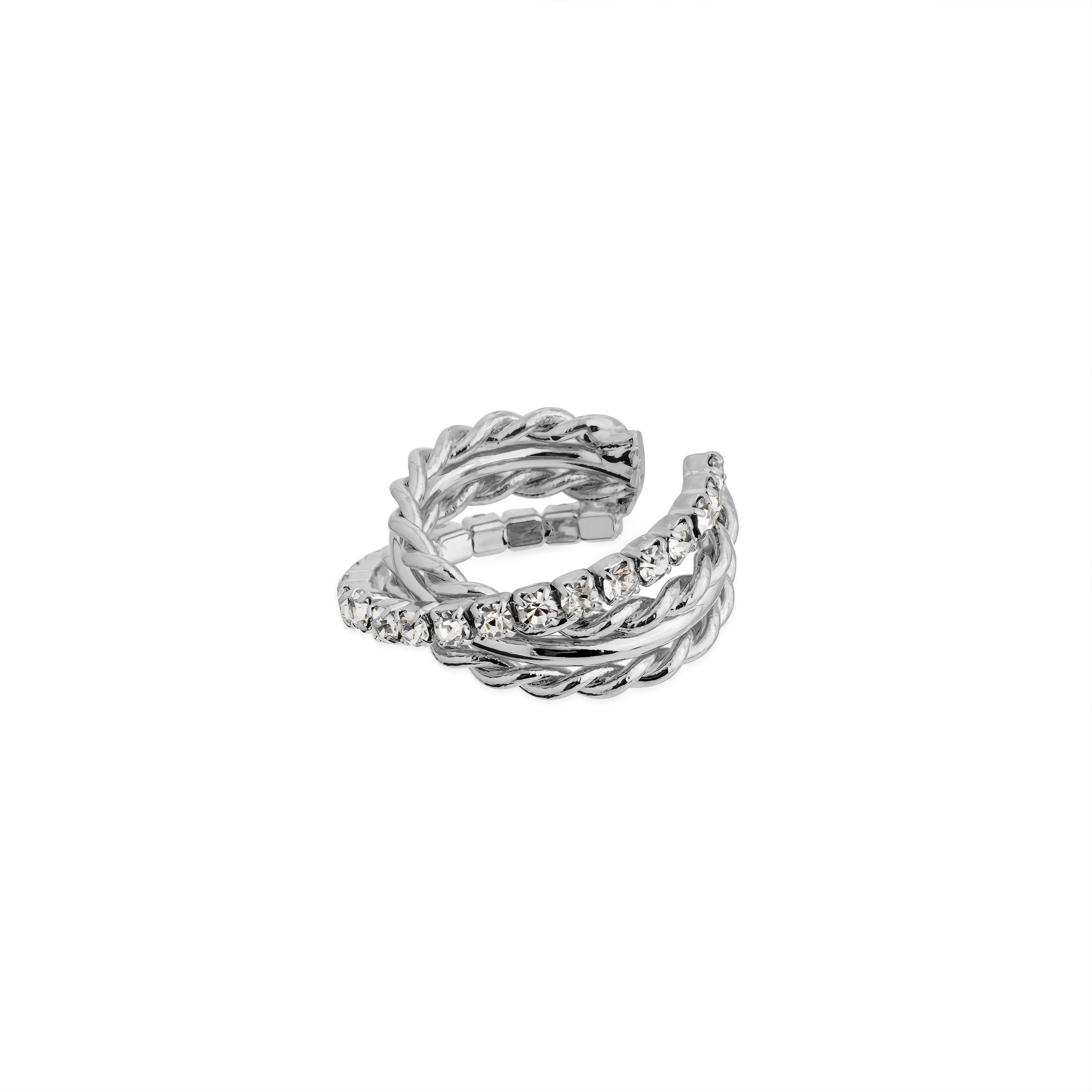 Twisted ring with crystals