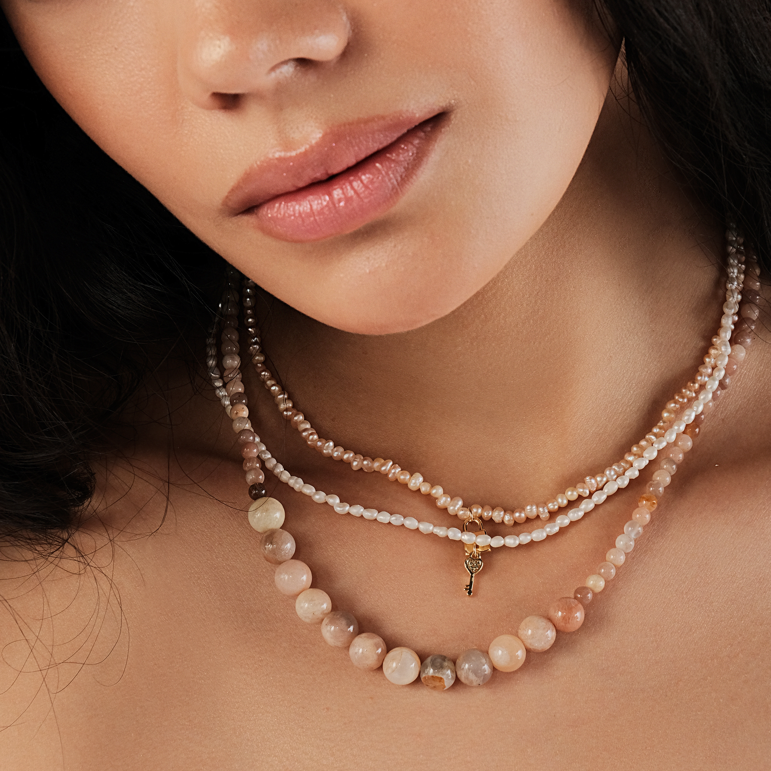 Necklace made of sunstone
