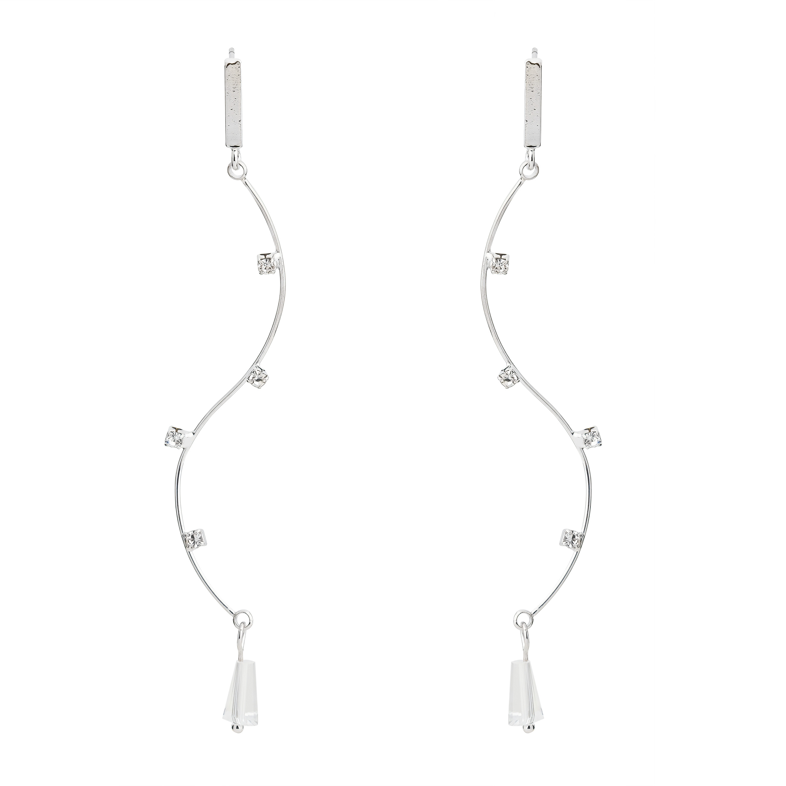 Long earrings with crystals