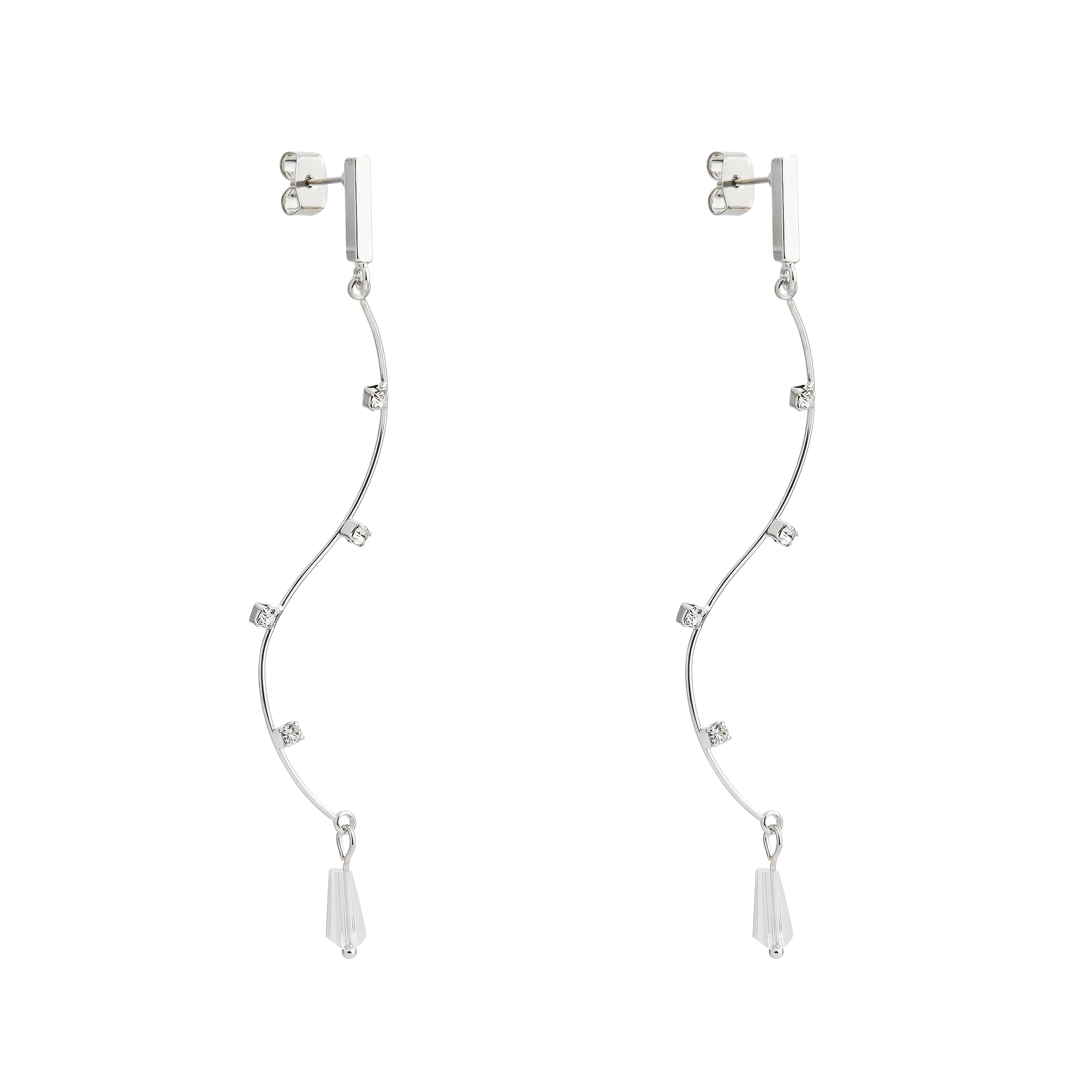 Long earrings with crystals