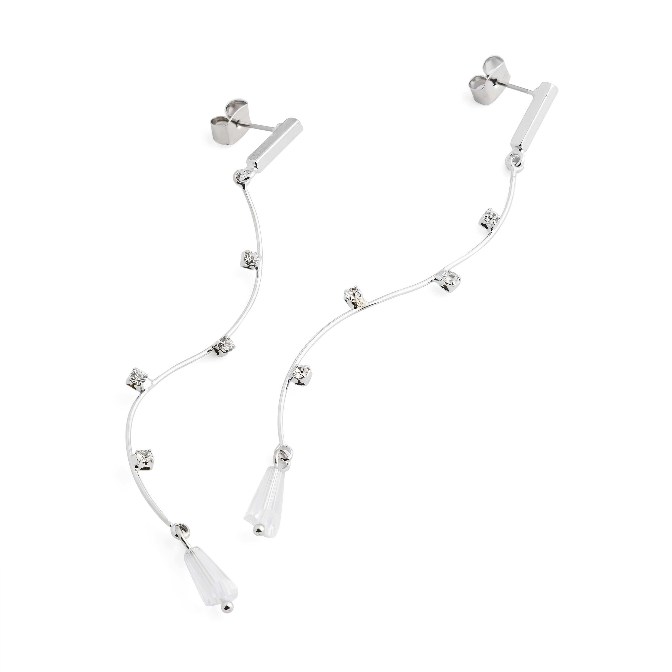 Long earrings with crystals
