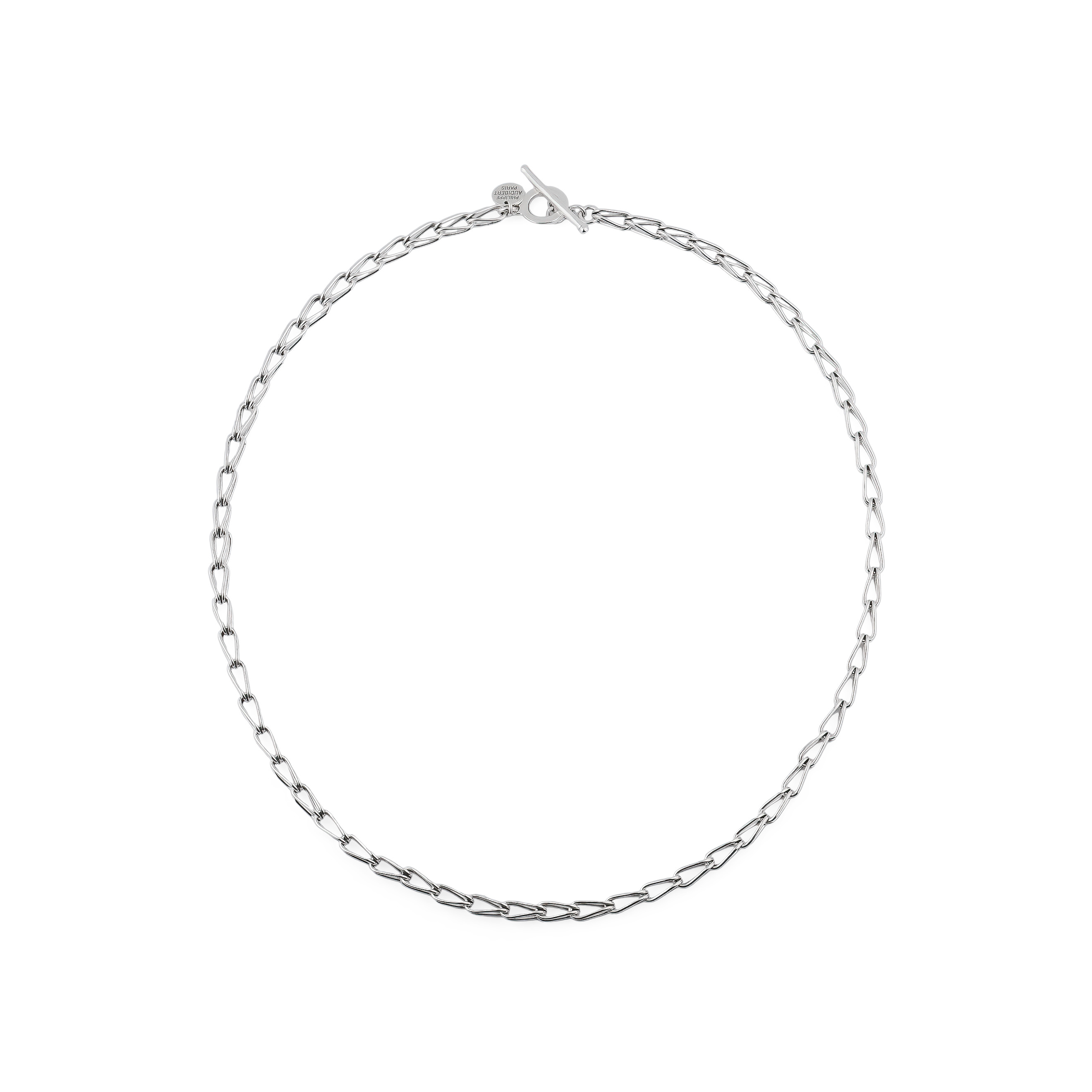 Серебристое колье из латуни Damian