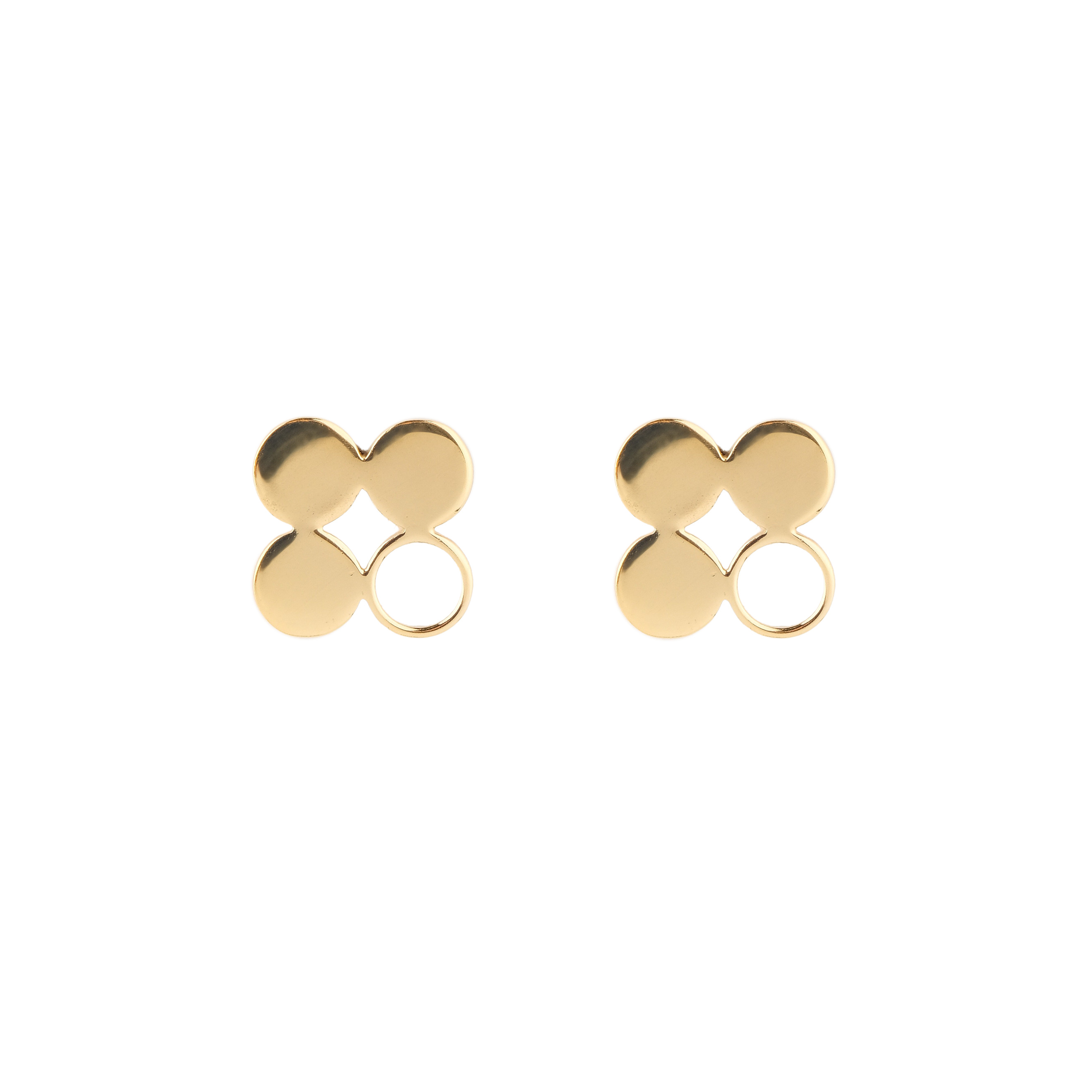 gold-plated silver clover studs