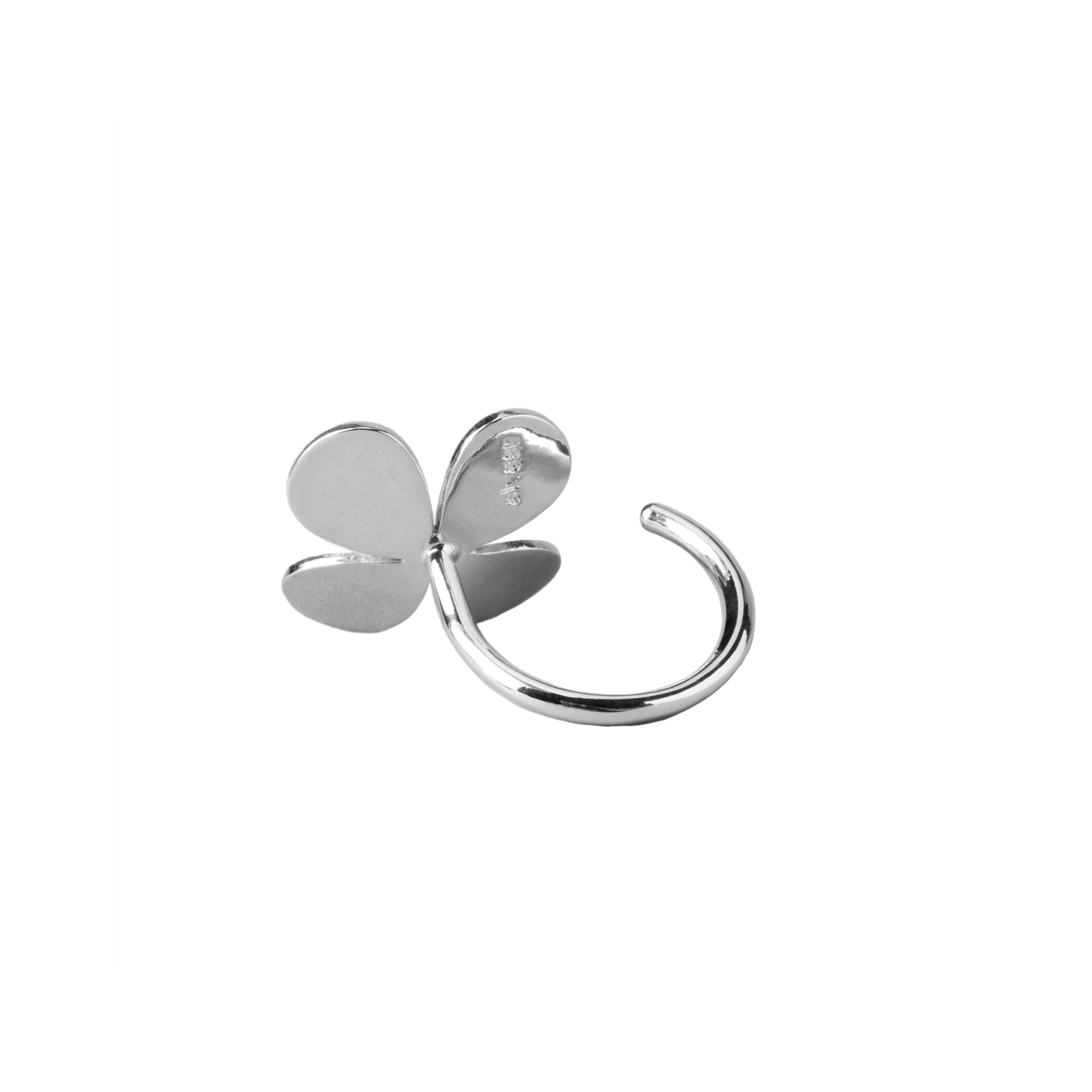 Серебристое незамкнутое кольцо Flower